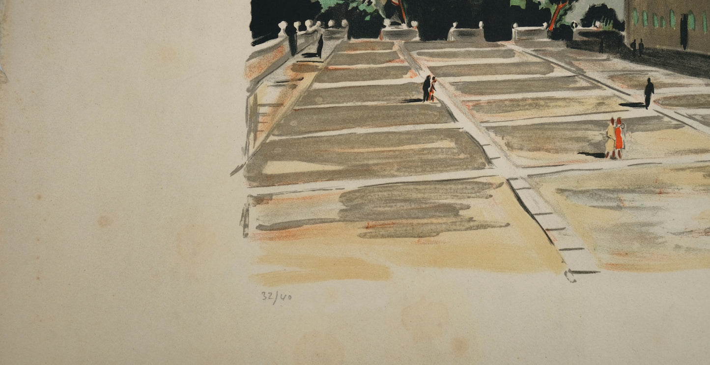 Yves BRAYER : Palais de l'Escorial - Lithographie originale signée