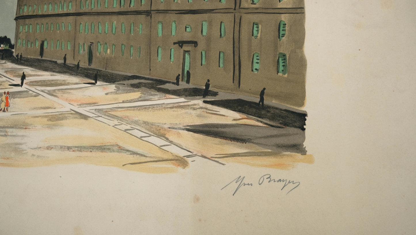 Yves BRAYER : Palais de l'Escorial - Lithographie originale signée