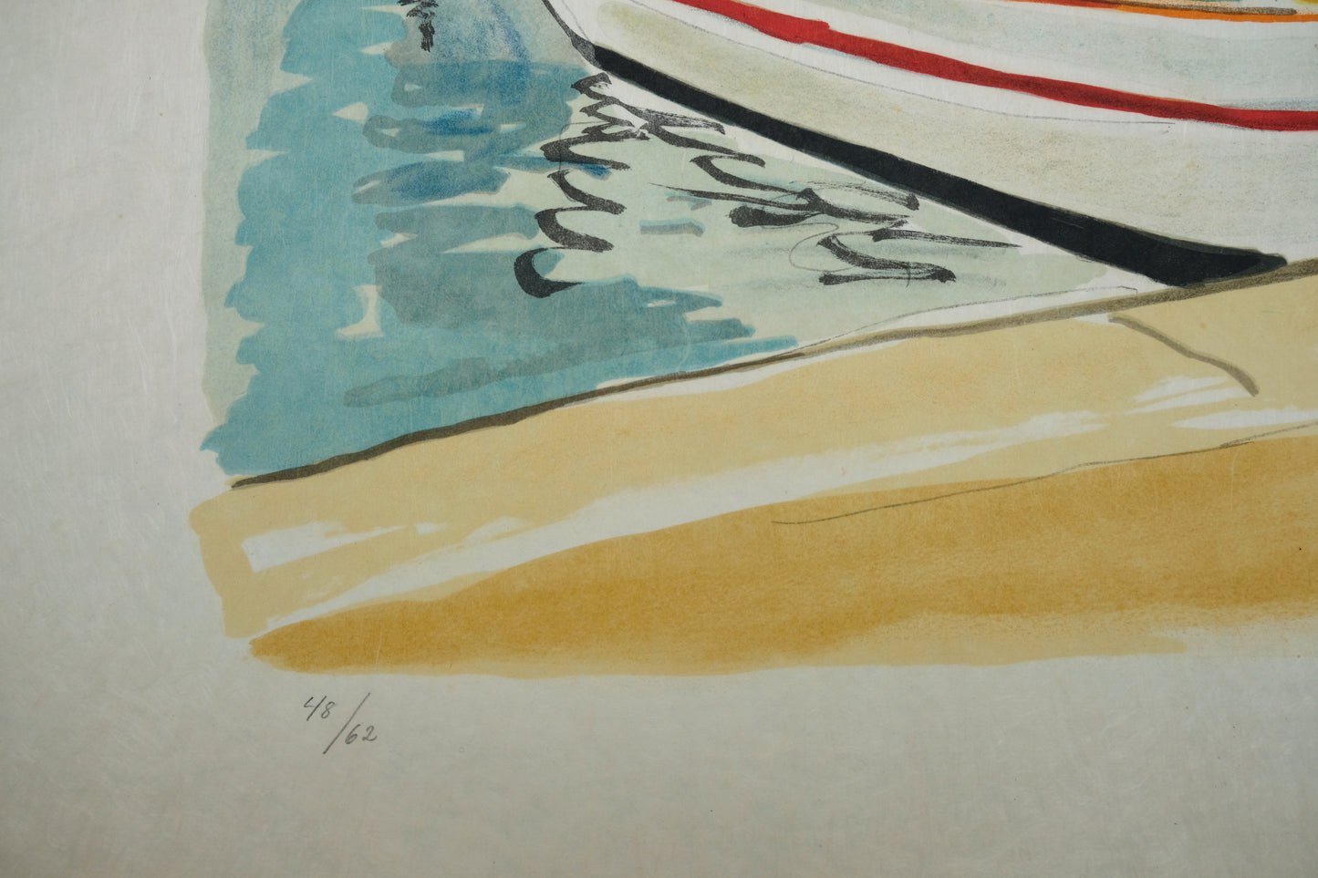 Yves BRAYER : Marchands du Vieux-Port - Lithographie originale signée