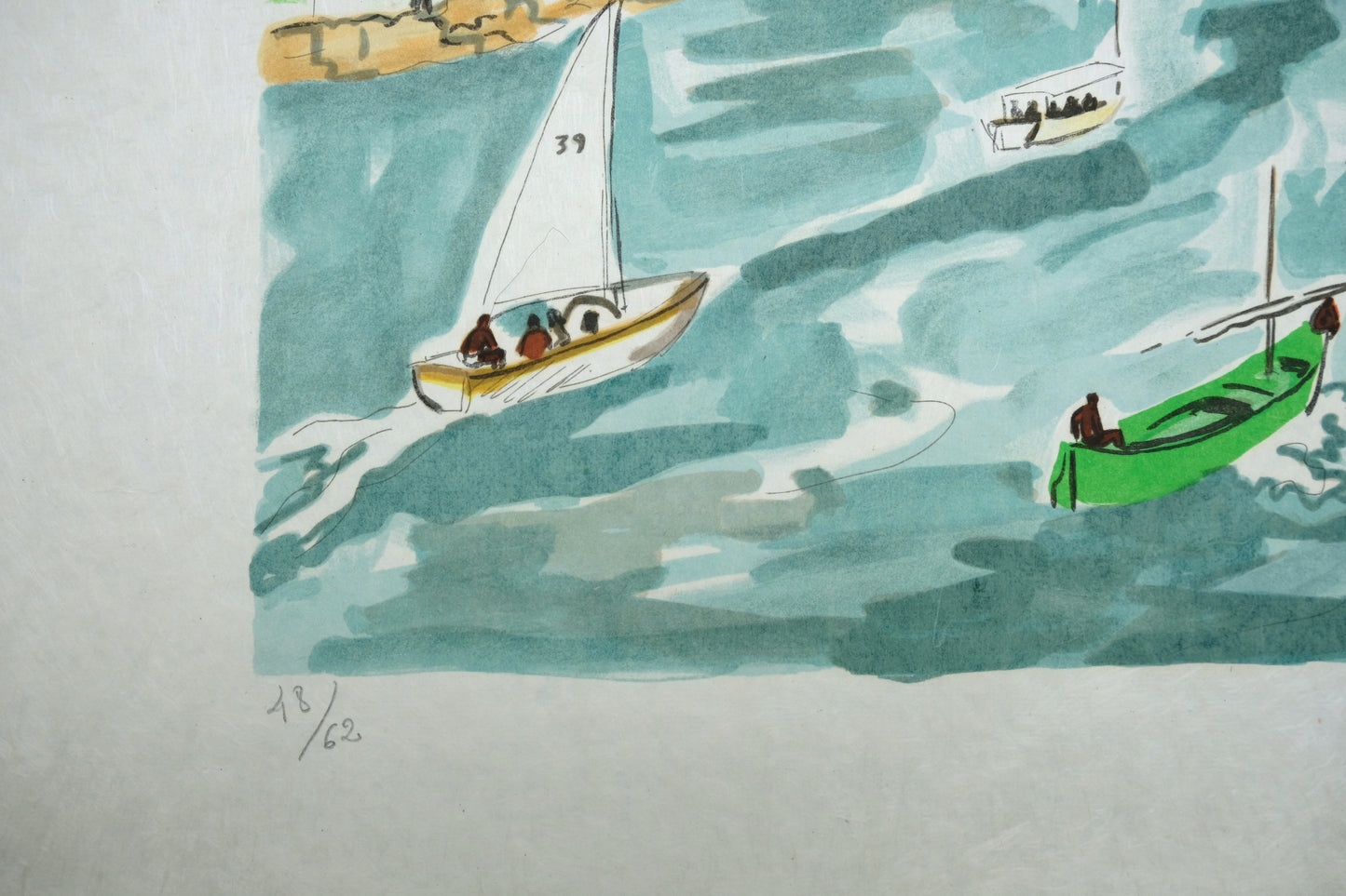 Yves BRAYER : La passe du Vieux-Port - Lithographie originale signée