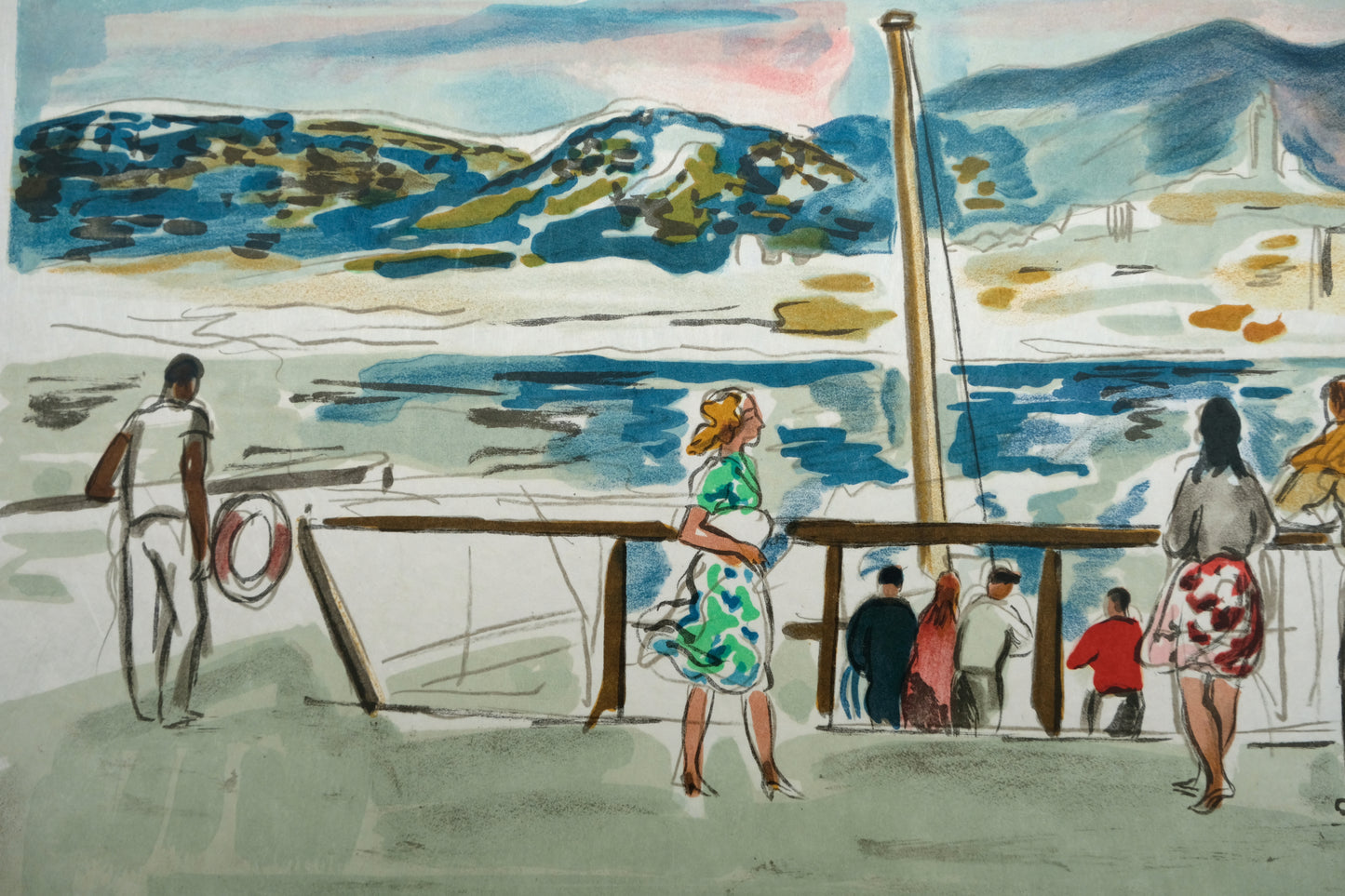 Yves BRAYER : La Corniche - Lithographie originale signée
