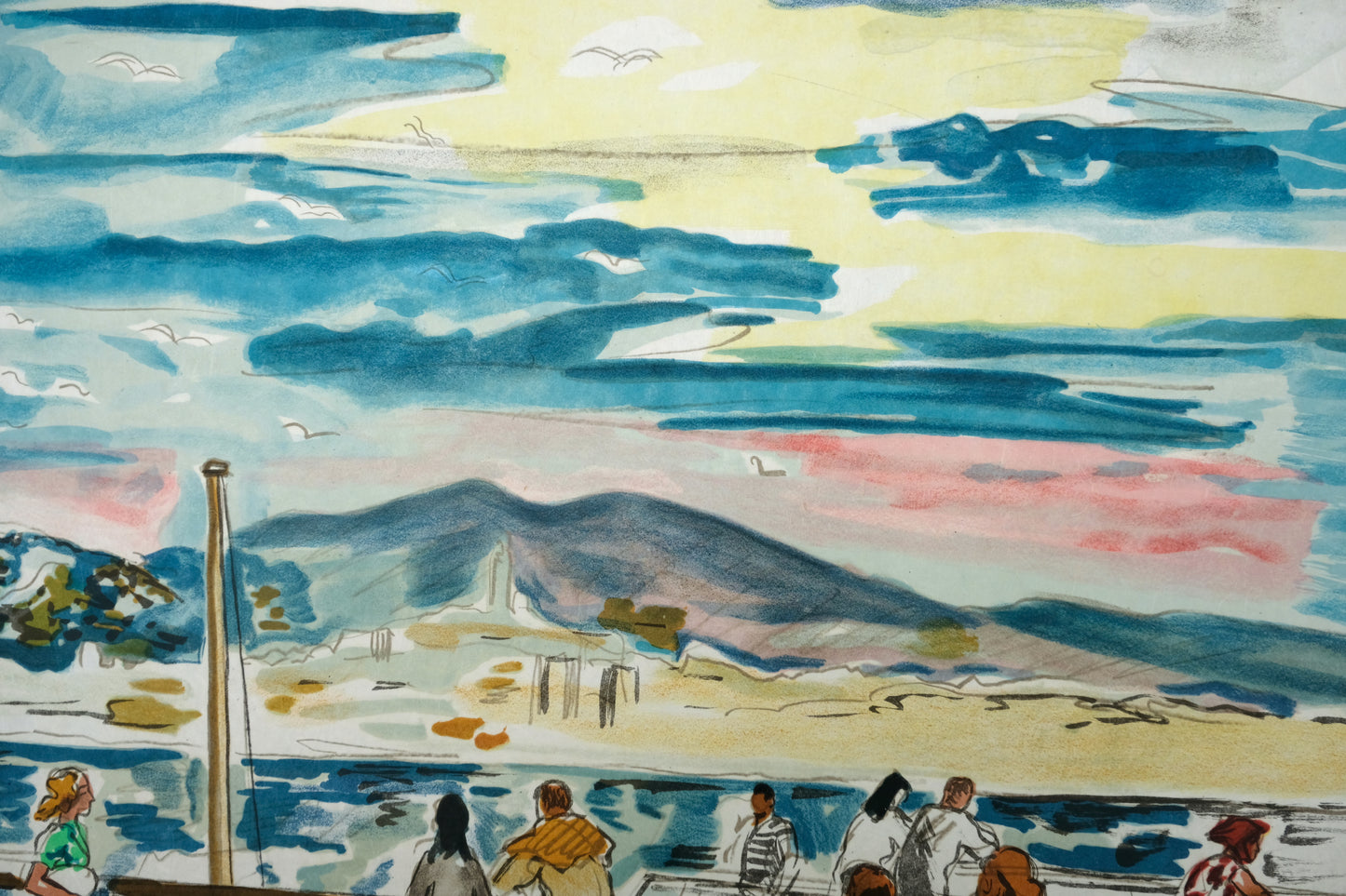 Yves BRAYER : La Corniche - Lithographie originale signée