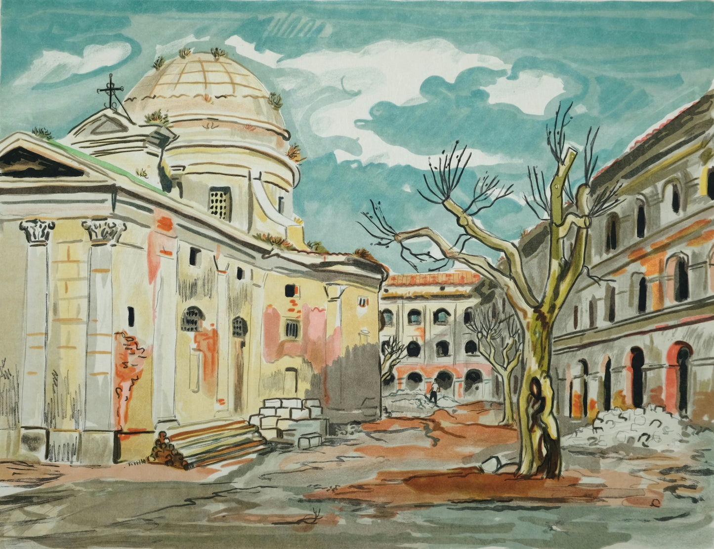 Yves BRAYER : La Vieille Charité - Lithographie originale signée