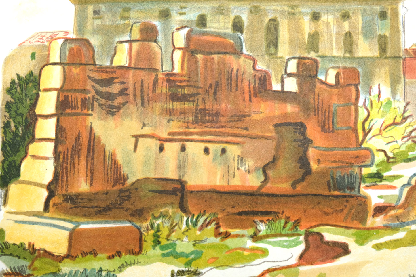 Yves BRAYER : Les fouilles de Massalia - Lithographie originale signée