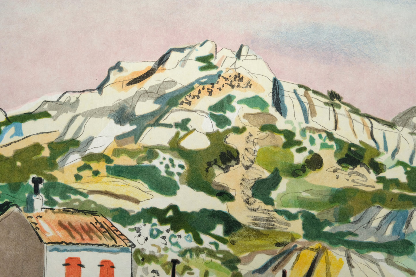 Yves BRAYER : Le port de pêche de Callelongue - Lithographie originale signée