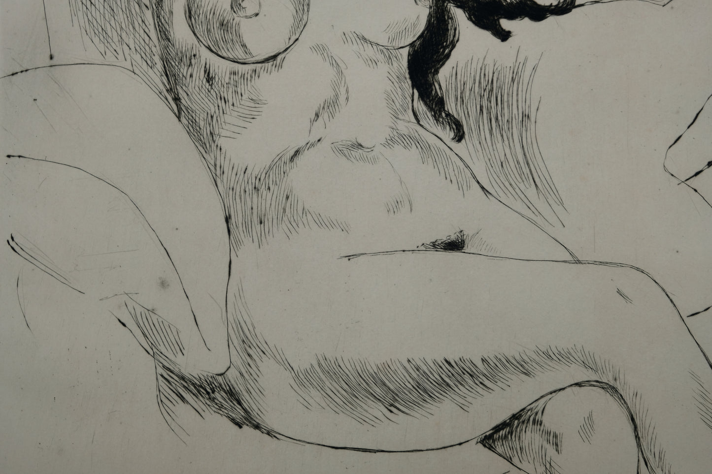Yves BRAYER : Nu aux bras levés - Gravure originale signée