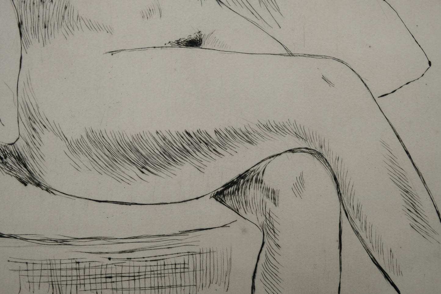 Yves BRAYER : Nu aux bras levés - Gravure originale signée