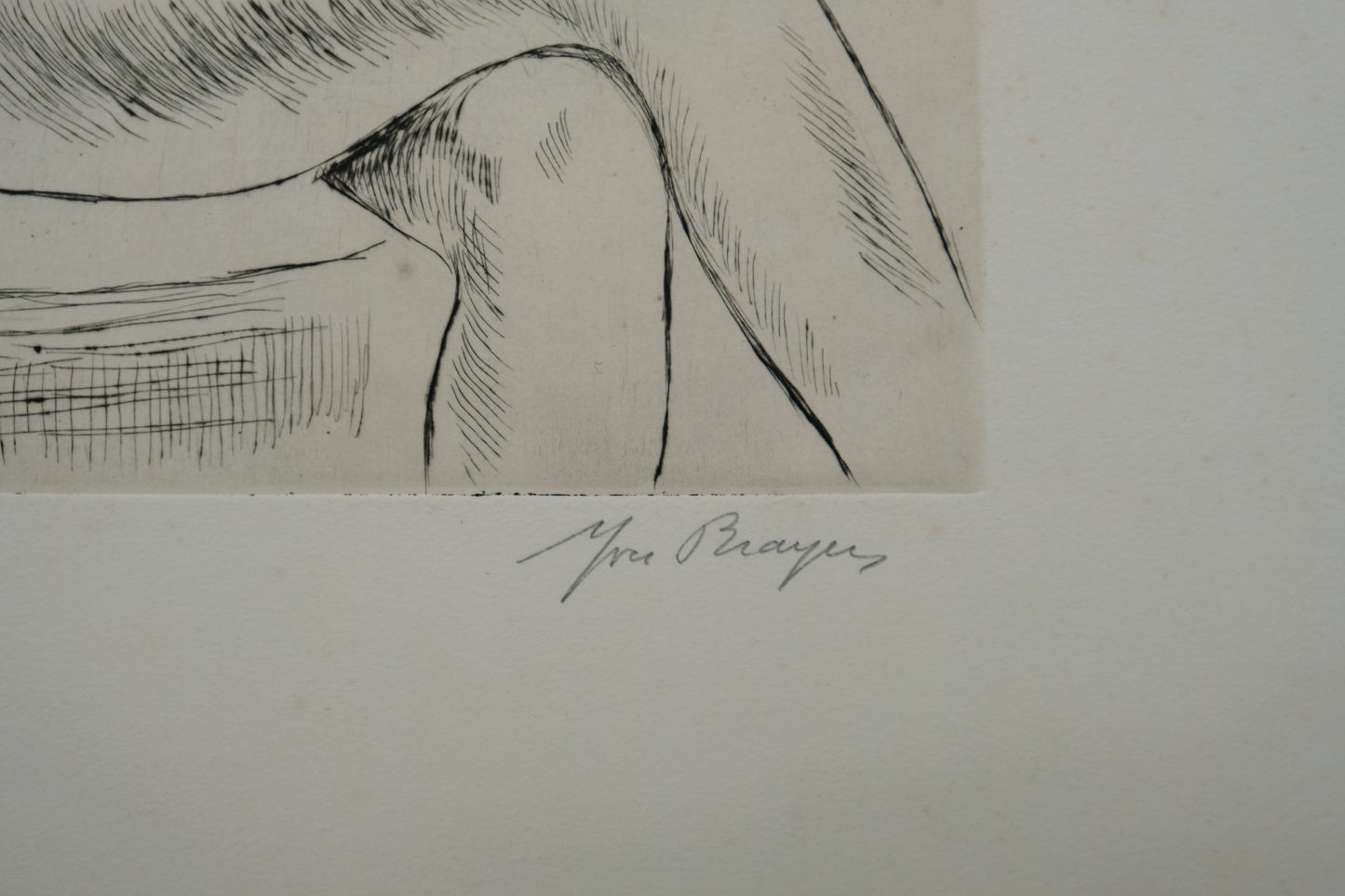 Yves BRAYER : Nu aux bras levés - Gravure originale signée