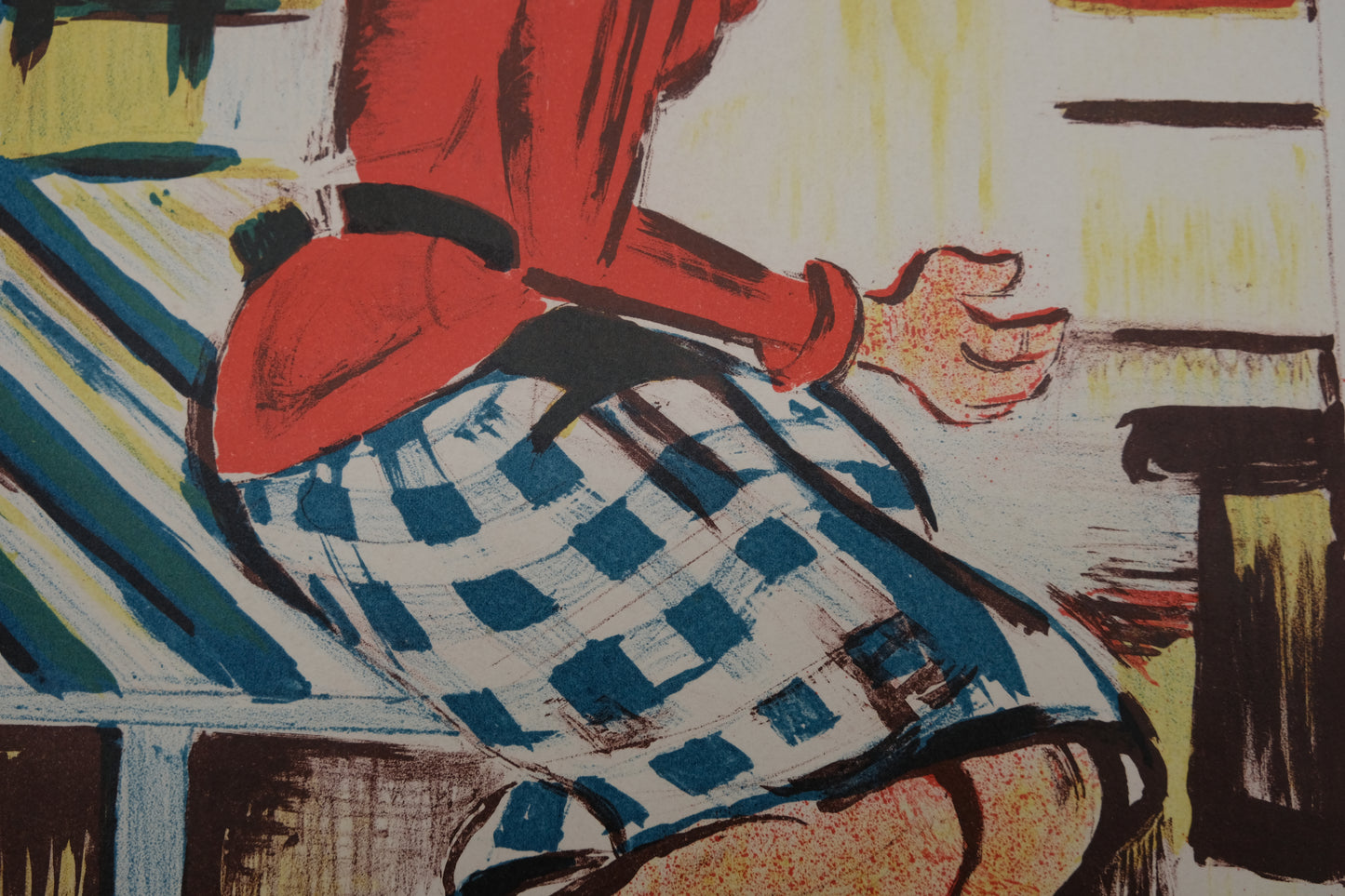 François DESNOYER : La femme au comptoir - Lithographie originale signée