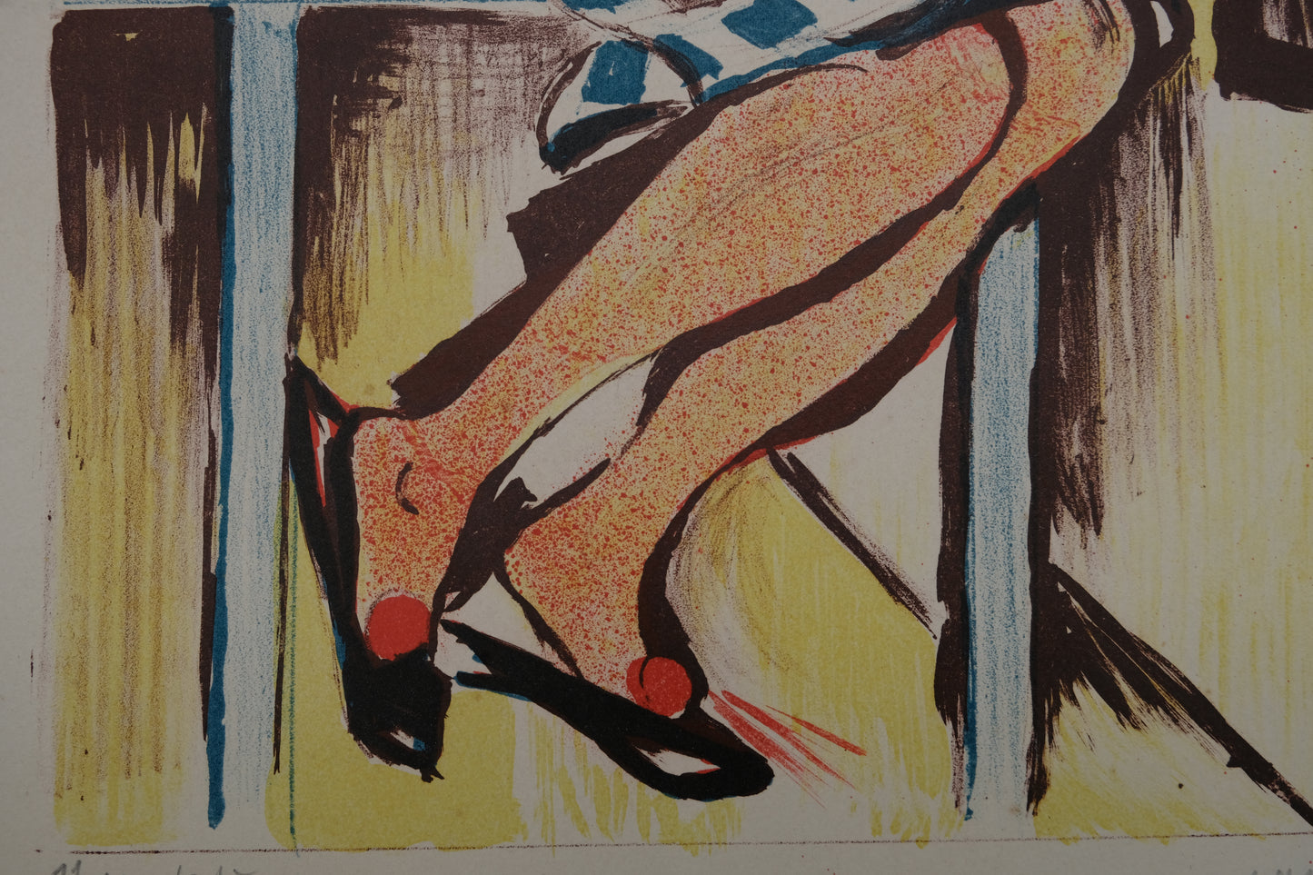 François DESNOYER : La femme au comptoir - Lithographie originale signée