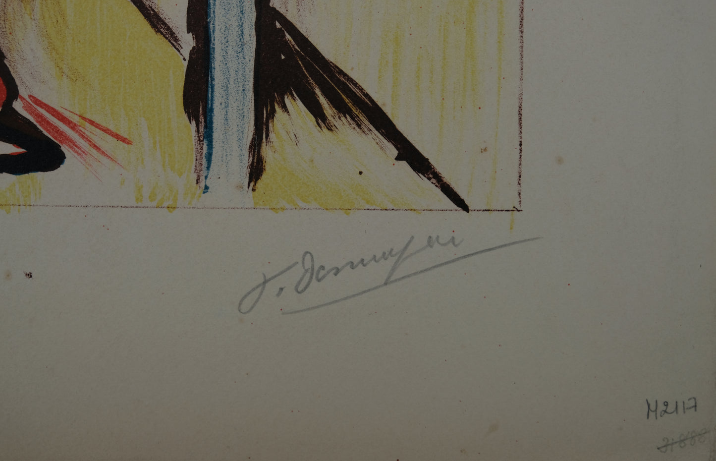 François DESNOYER : La femme au comptoir - Lithographie originale signée