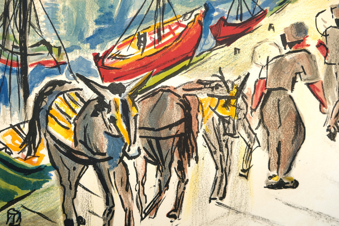 François DESNOYER : Les transporteurs d'Égine - Lithographie originale signée