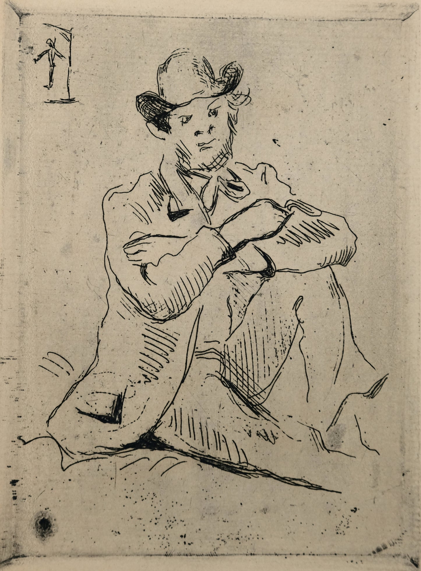 Paul CEZANNE : Armand Guillaumin au pendu - Gravure originale