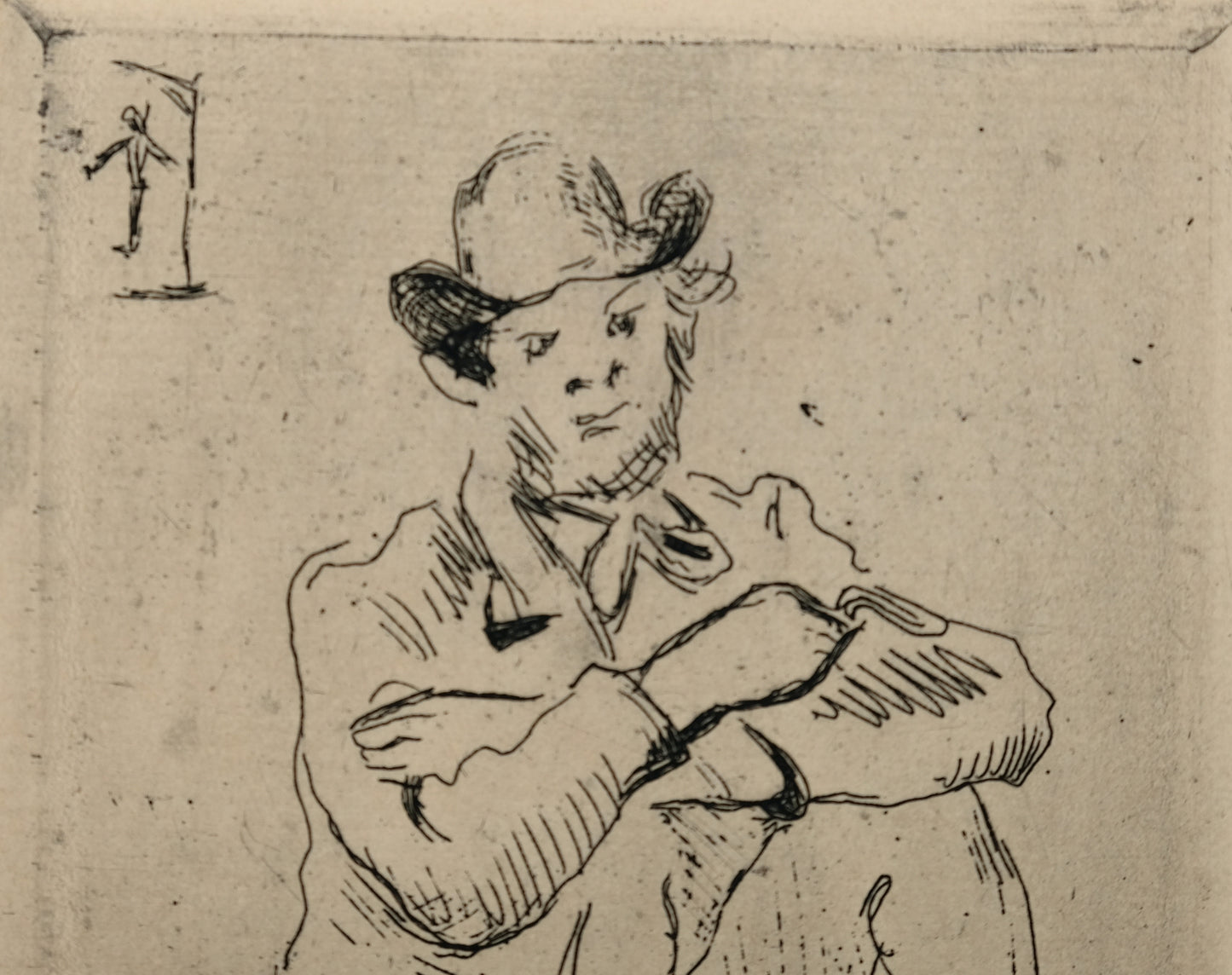 Paul CEZANNE : Armand Guillaumin au pendu - Gravure originale
