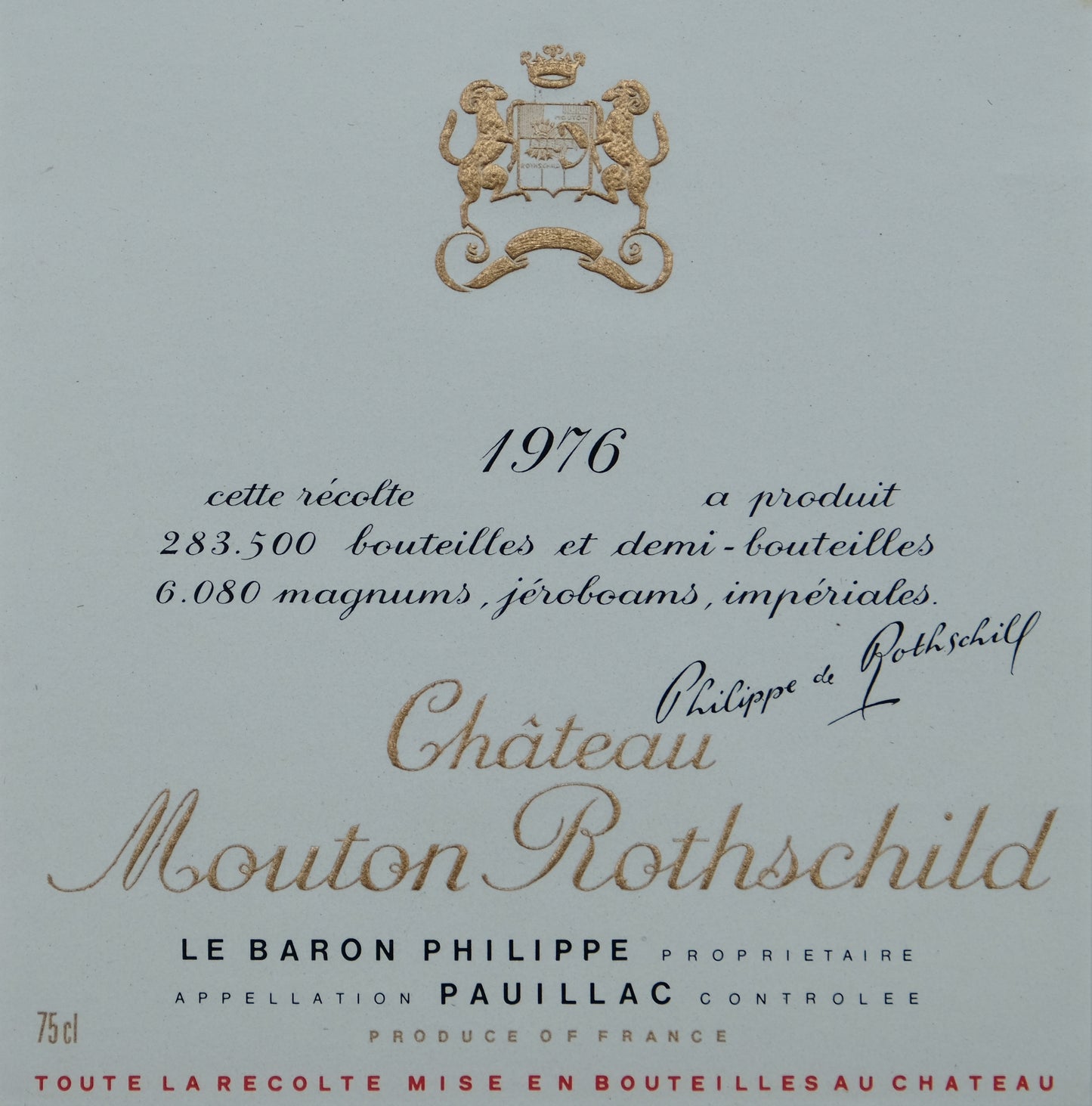 Pierre SOULAGES : Étiquette originale de vin – Château Mouton Rothschild 1976