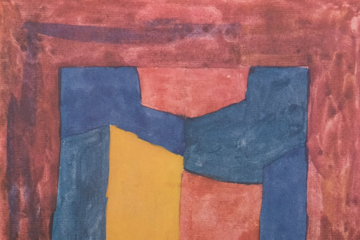 Serge POLIAKOFF : Composition bleue, rouge et jaune - Lithographie