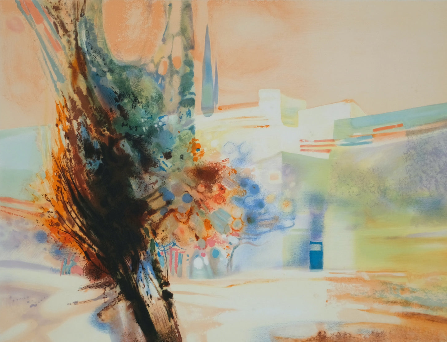 Daniel GELIS : Paysage de Provence - Lithographie originale signée
