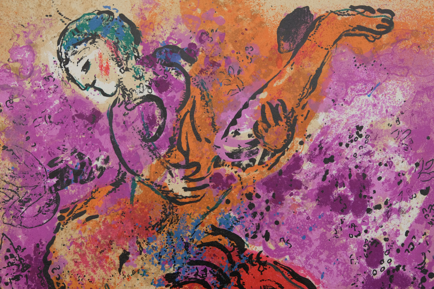 Marc CHAGALL : L'Ecuyère au cheval rouge - Lithographie originale