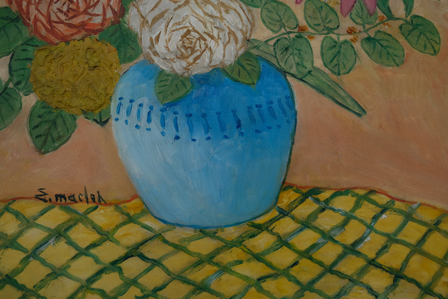 Elisée MACLET : Bouquet de fleurs - Huile sur toile signée