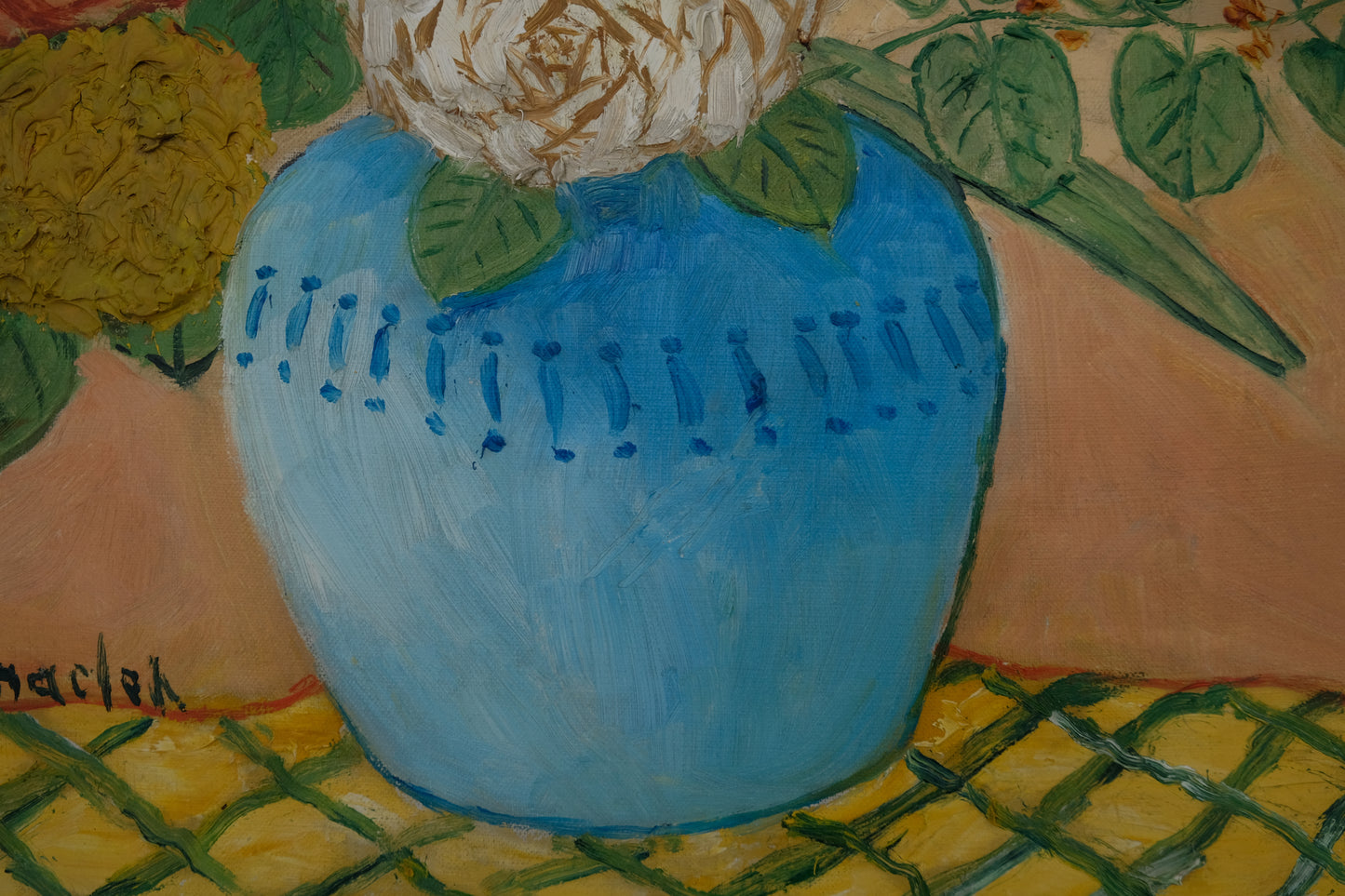 Elisée MACLET : Bouquet de fleurs - Huile sur toile signée