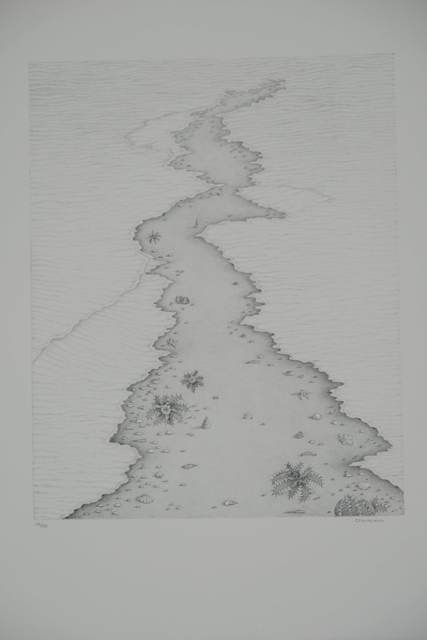Gochka CHAREWICZ : La plage - Lithographie originale signée