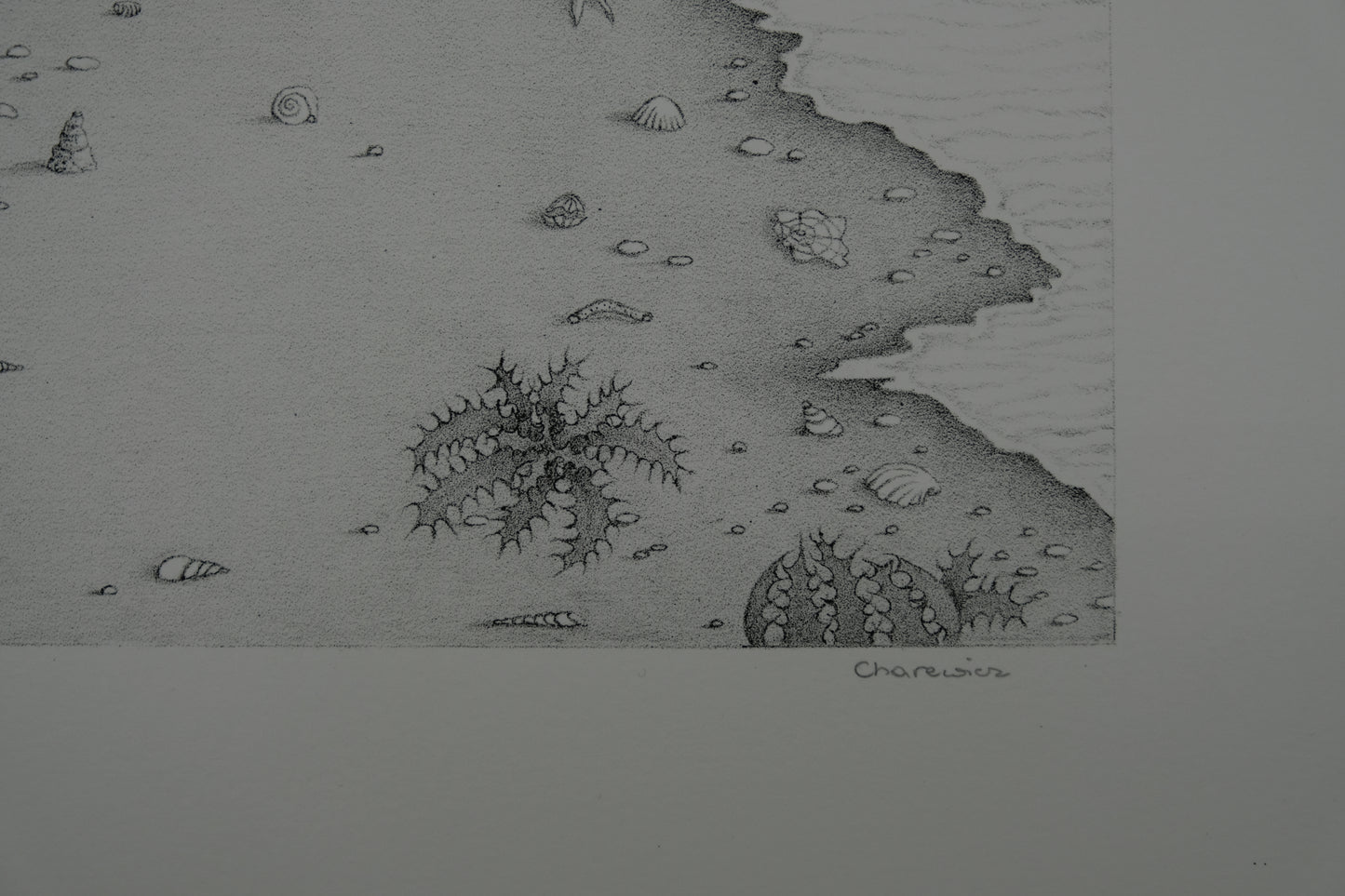 Gochka CHAREWICZ : La plage - Lithographie originale signée