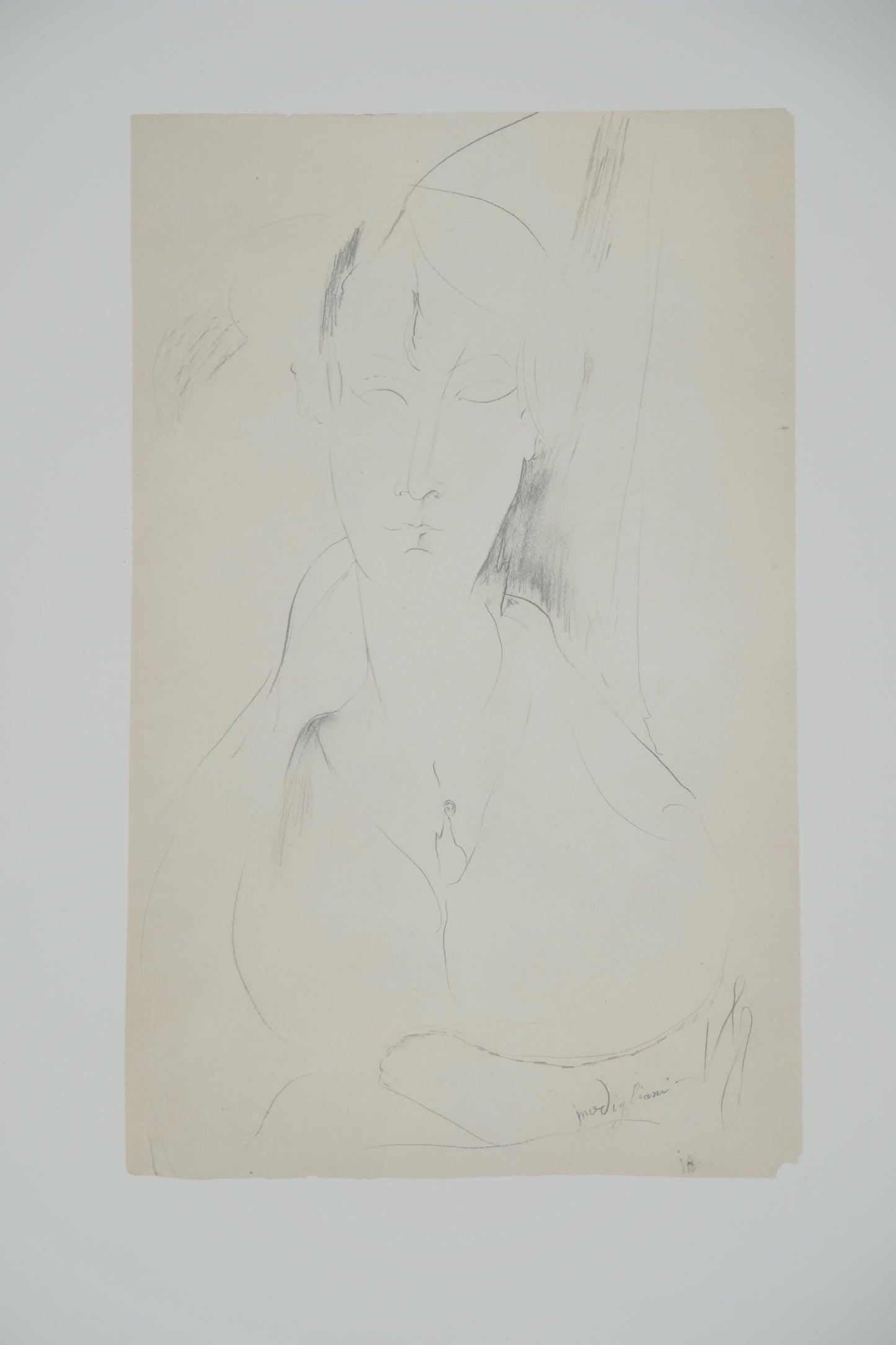 Amedeo MODIGLIANI : Femme au pendentif - Lithographie signée
