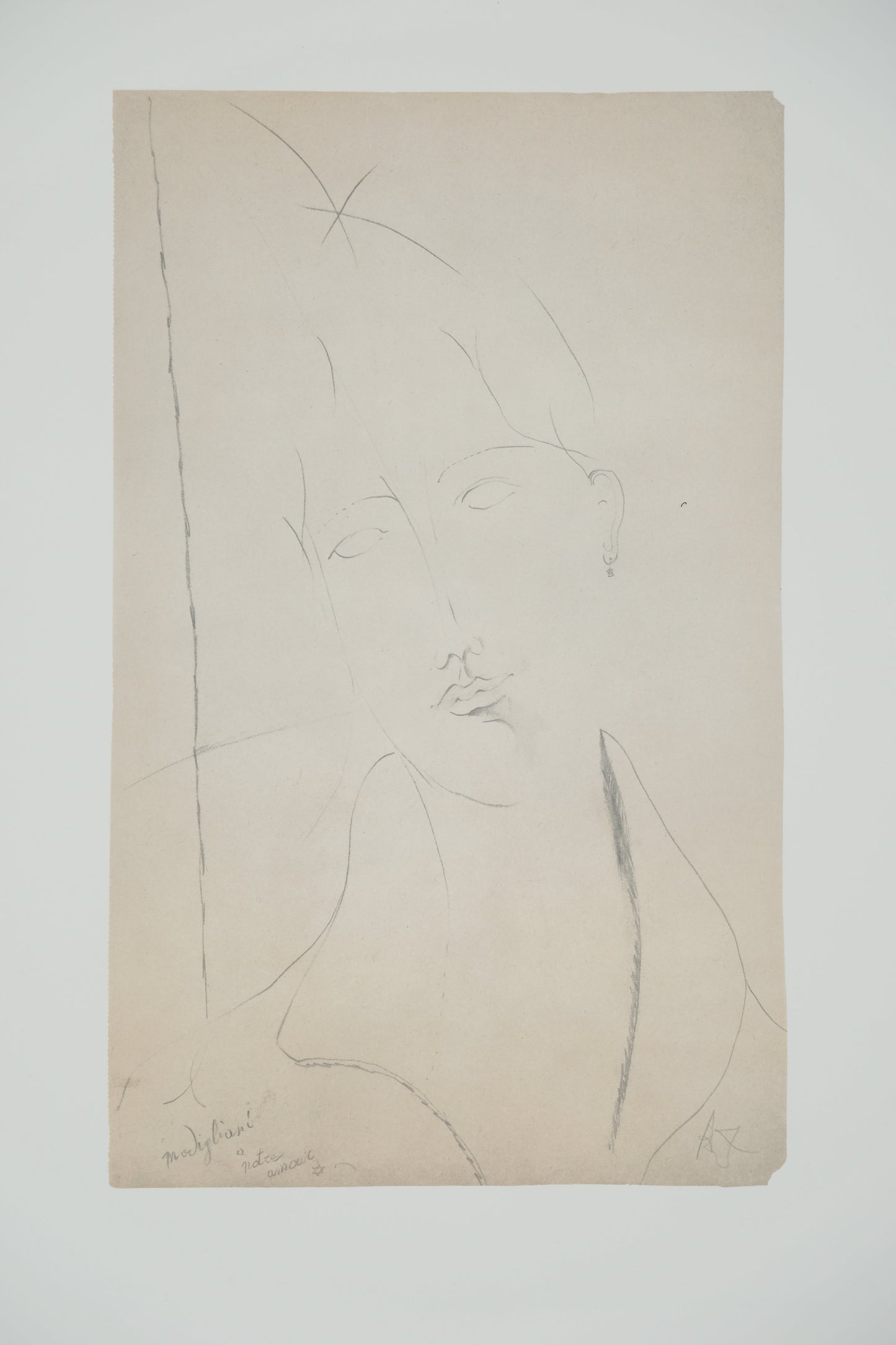 Amedeo MODIGLIANI : Esquisse d'une femme - Lithographie signée