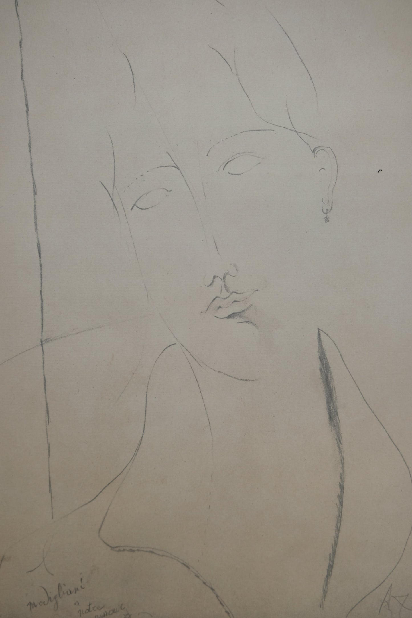 Amedeo MODIGLIANI : Esquisse d'une femme - Lithographie signée