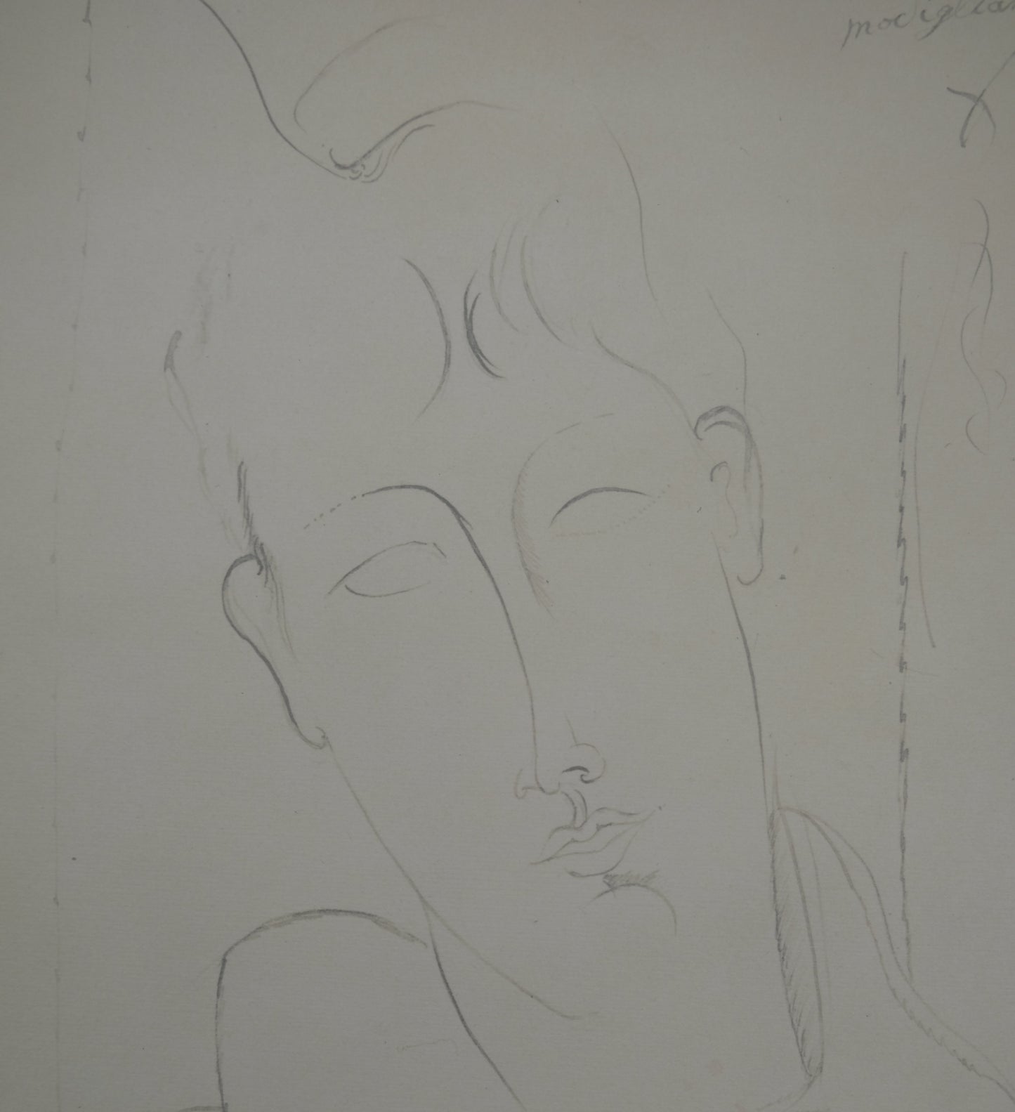 Amedeo MODIGLIANI : Jeune homme - Lithographie signée