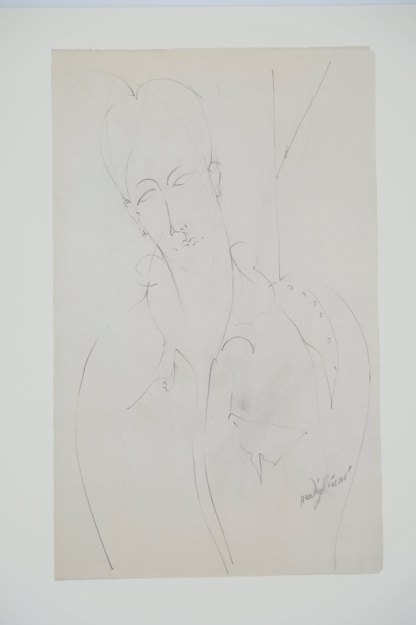 Amedeo MODIGLIANI : Portrait de Lunia pensive - Lithographie signée