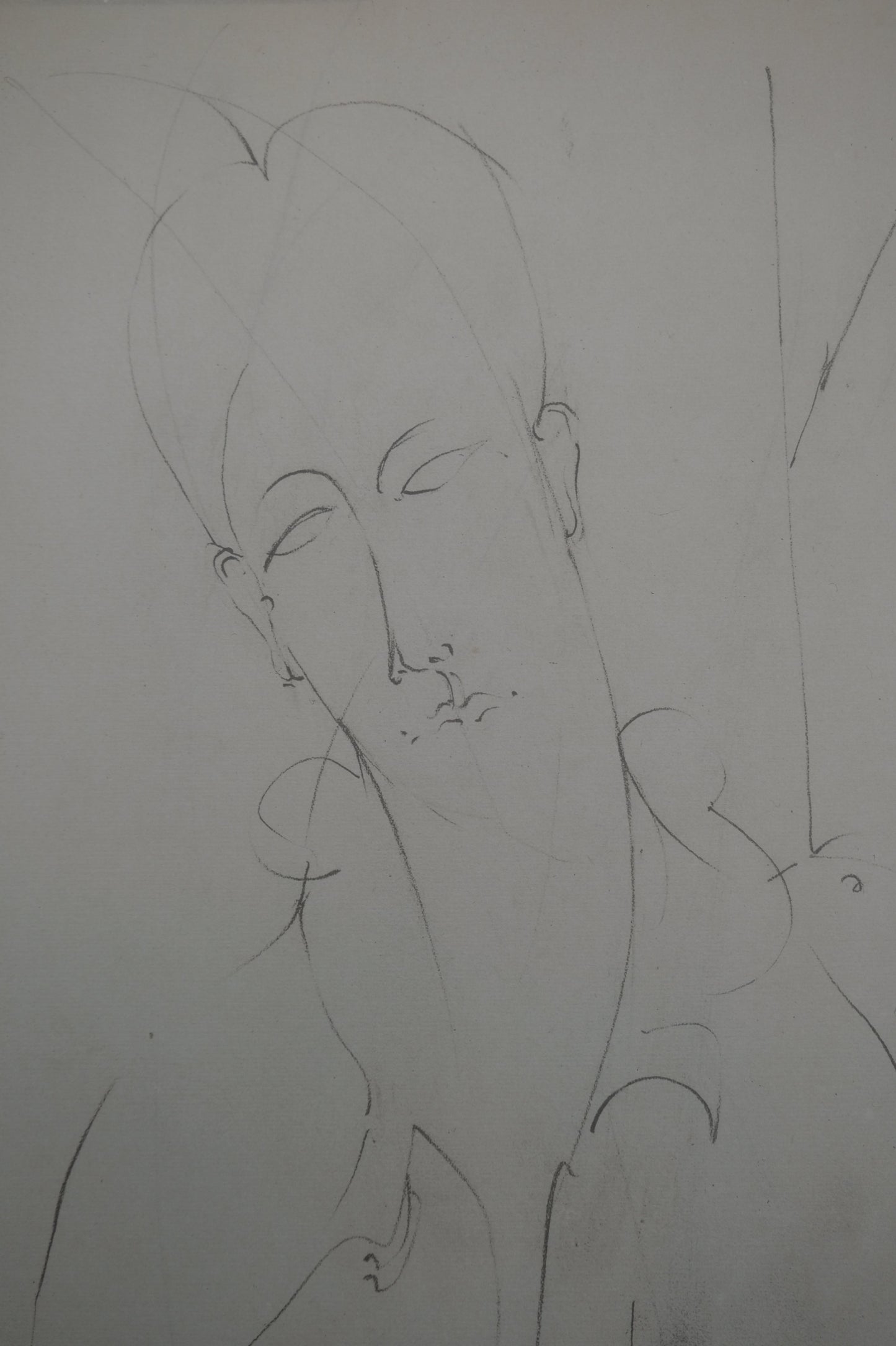 Amedeo MODIGLIANI : Portrait de Lunia pensive - Lithographie signée