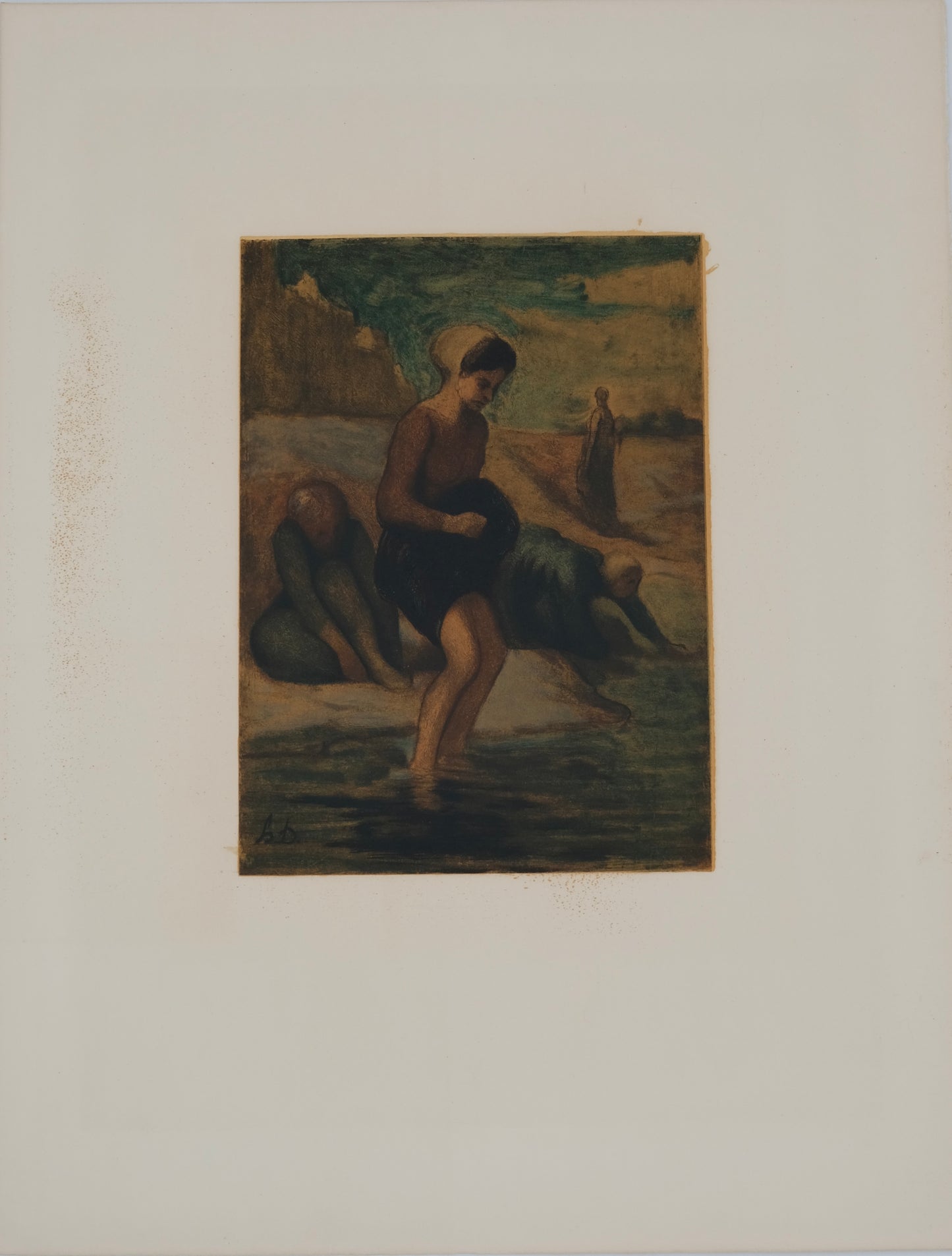 Honoré DAUMIER : Au bord de l'eau - Lithographie signée