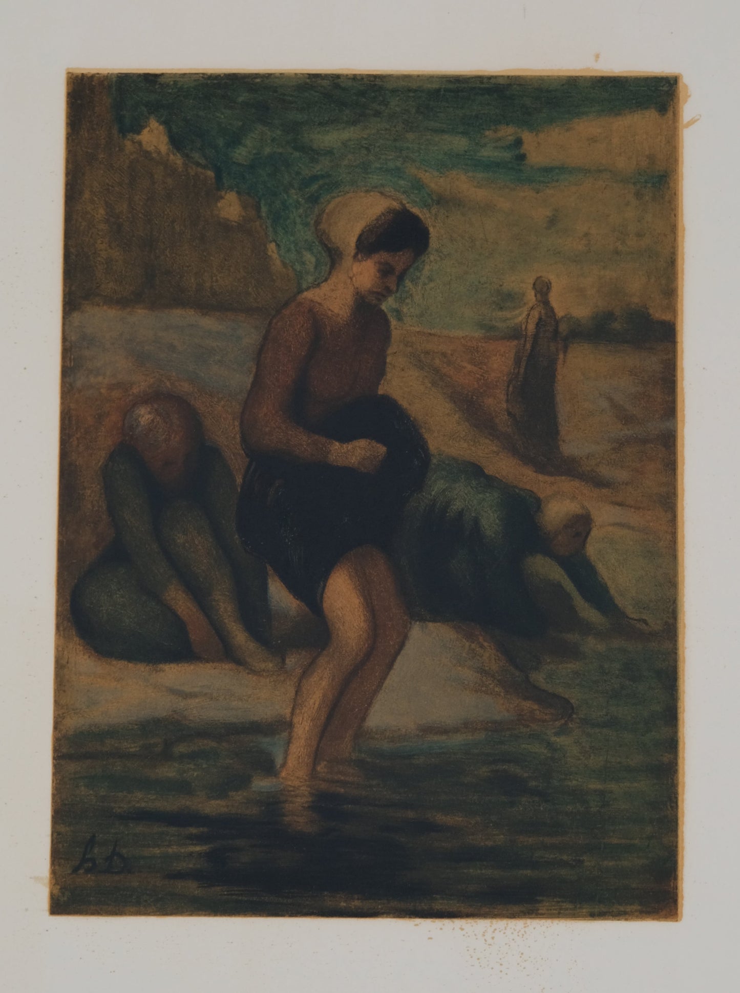 Honoré DAUMIER : Au bord de l'eau - Lithographie signée