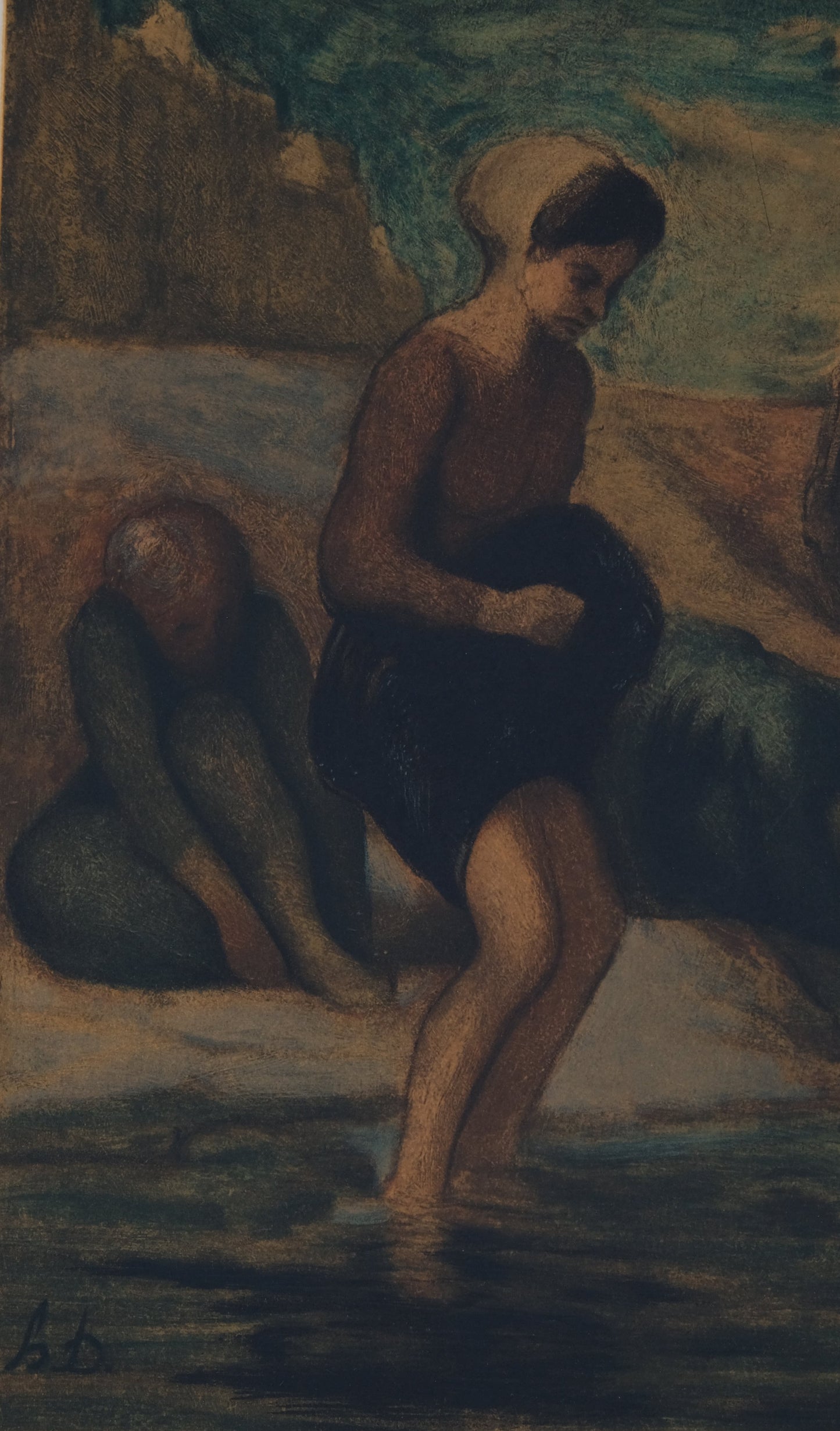 Honoré DAUMIER : Au bord de l'eau - Lithographie signée