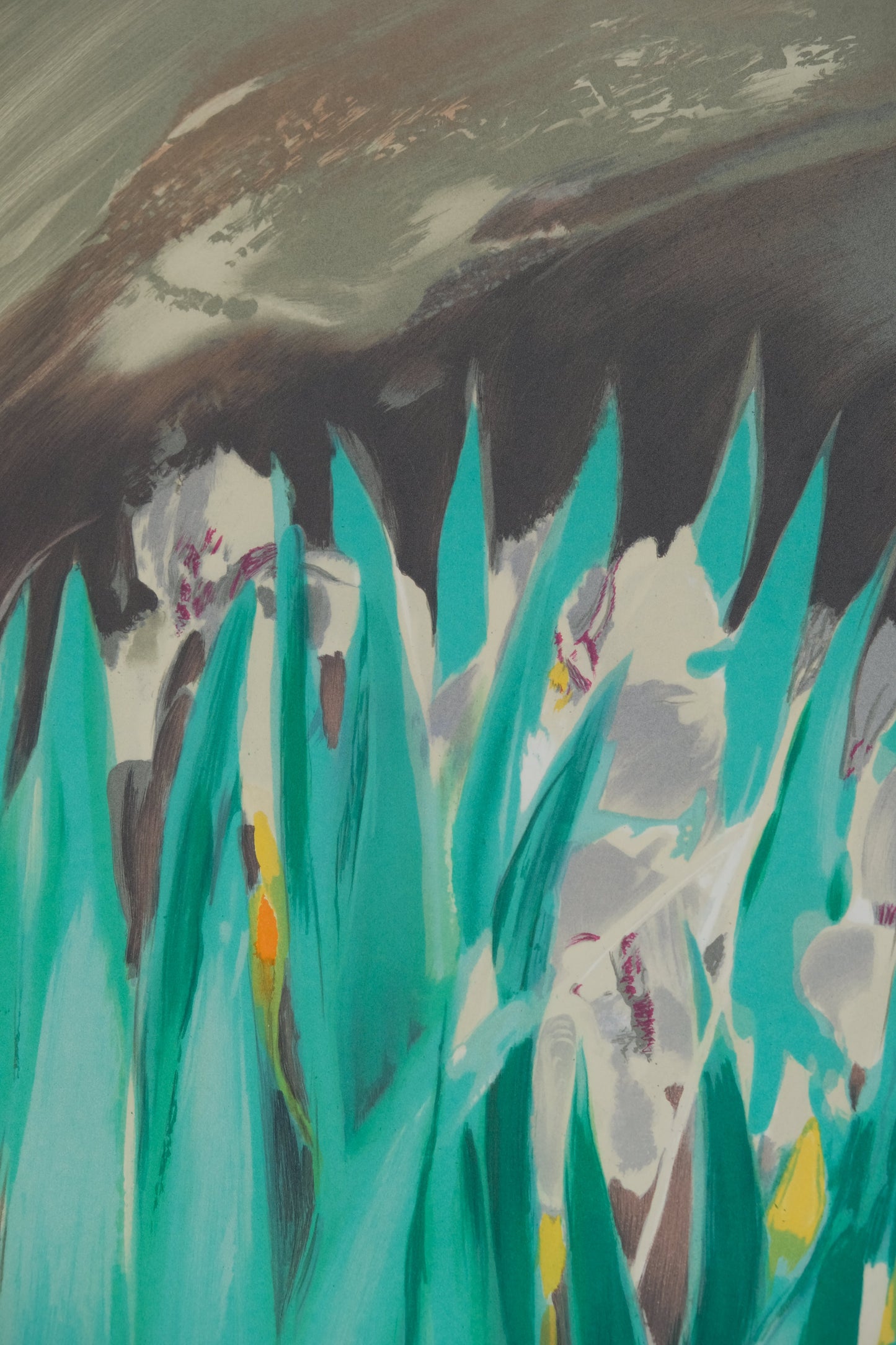 Claude HEMERET : Iris blancs - Lithographie originale signée