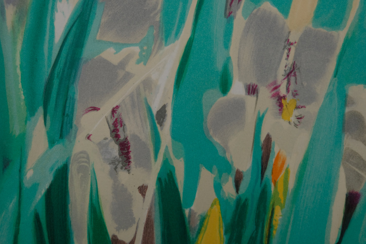 Claude HEMERET : Iris blancs - Lithographie originale signée
