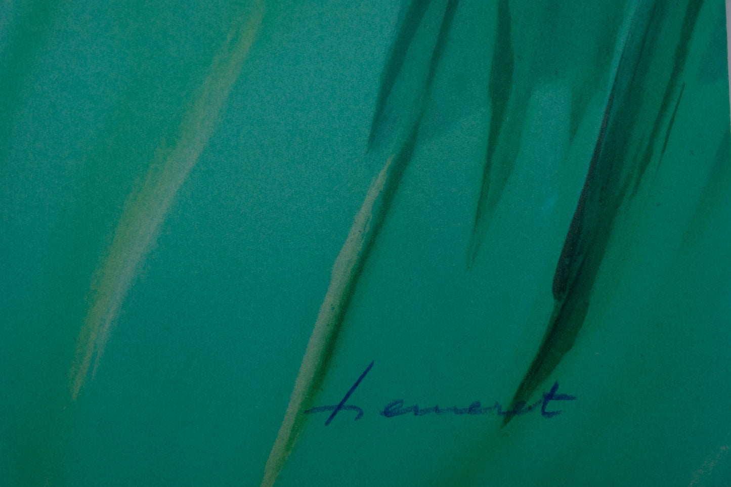 Claude HEMERET : Iris blancs - Lithographie originale signée
