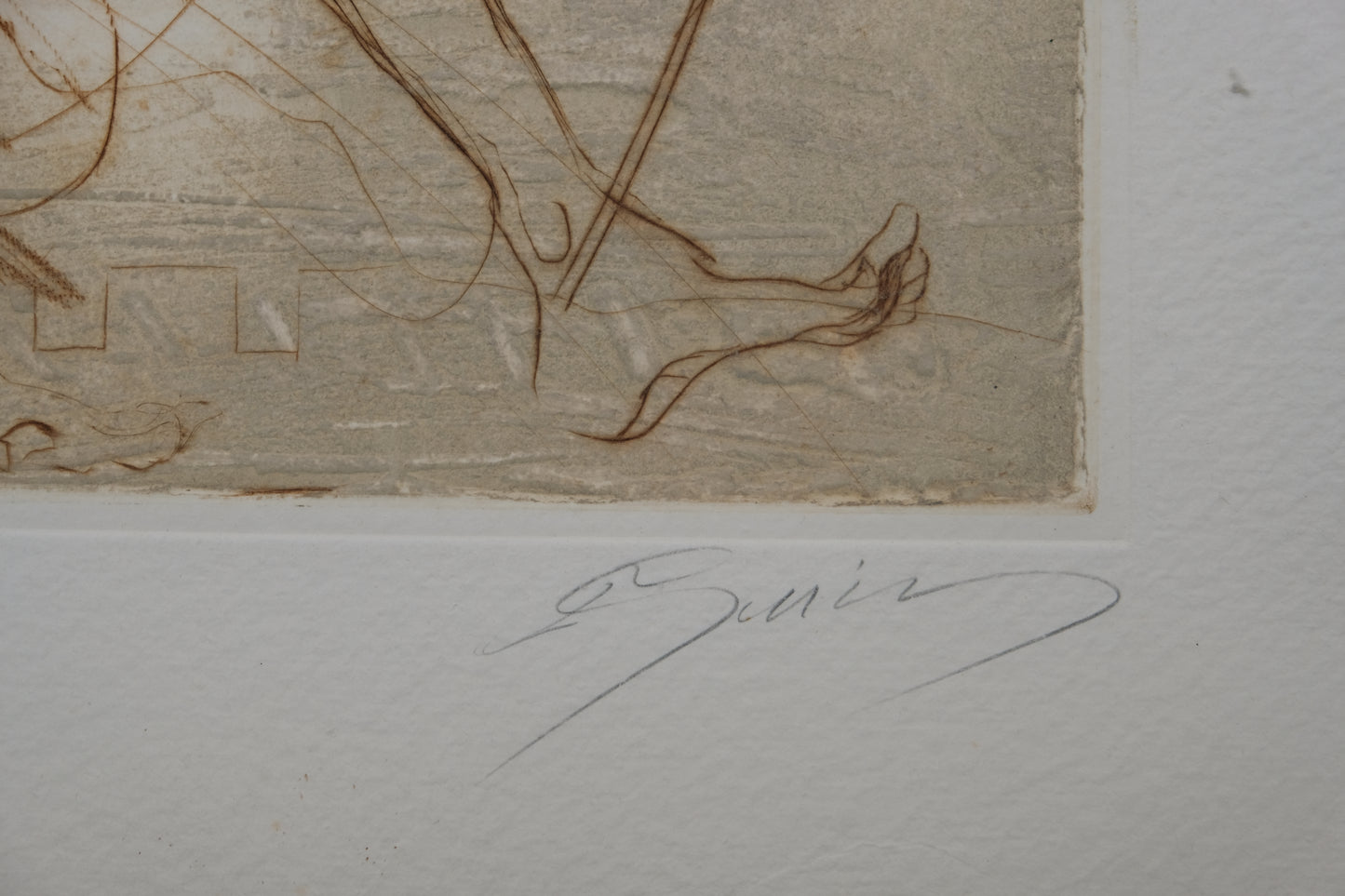 Jean Marie GUINY : Lanceur de javelot - Gravure originale signée