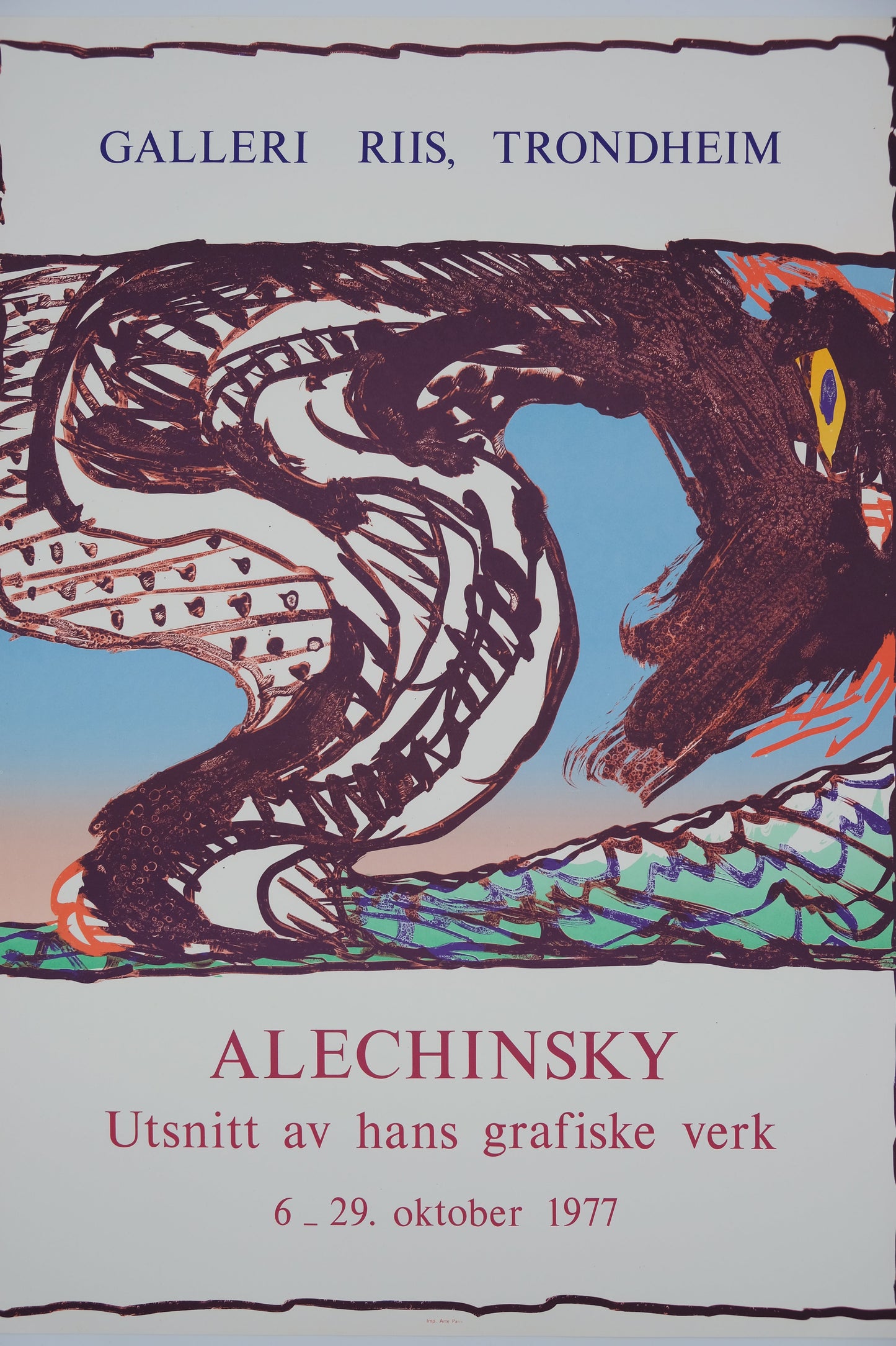 Pierre ALECHINSKY : Expo 1977 - Lithographie originale