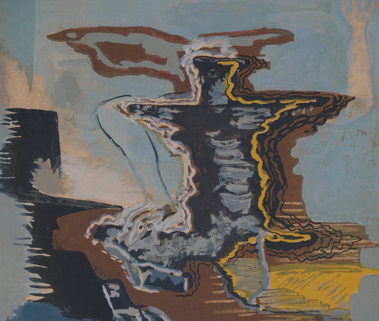 Ossip ZADKINE : Ange en feu - Lithographie originale signée