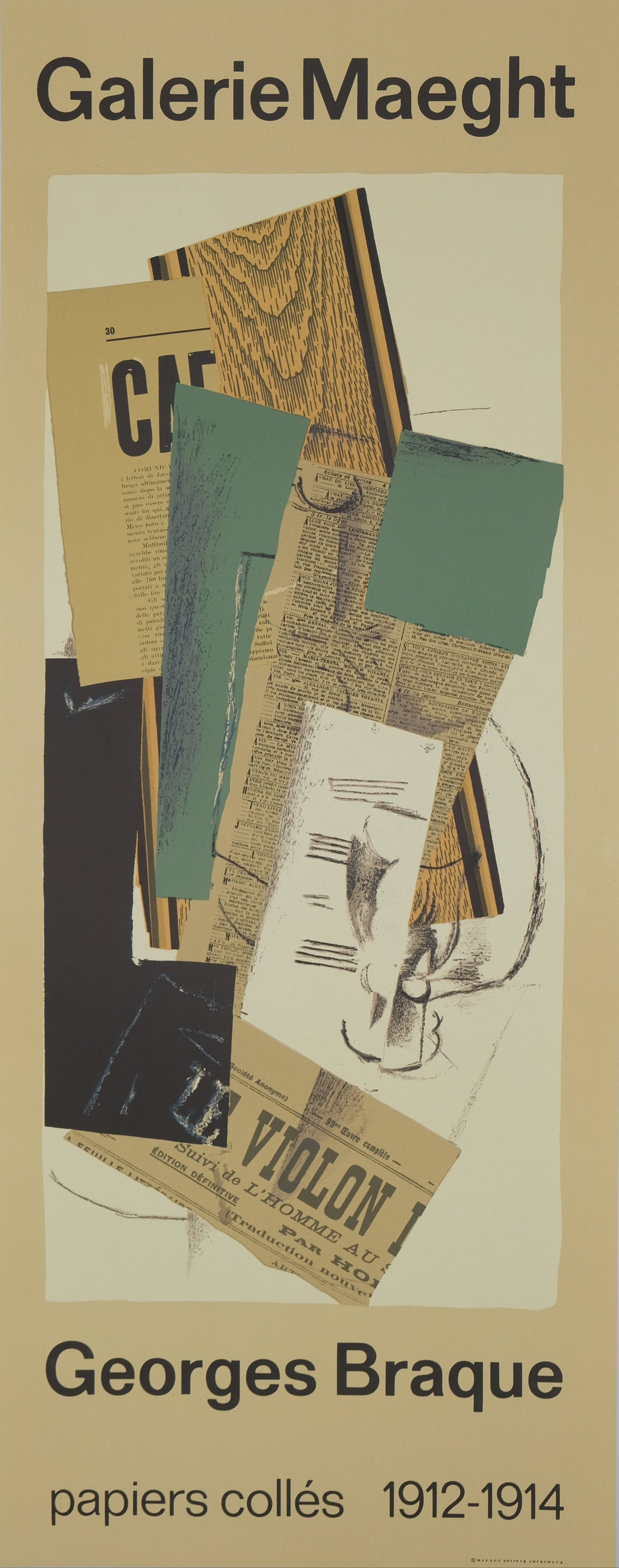 George BRAQUE : Papiers collés - Affiche originale
