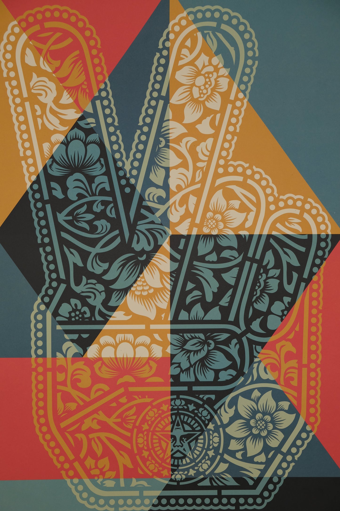 Shepard FAIREY (OBEY) : Fingers Peace - Lithographie originale signée
