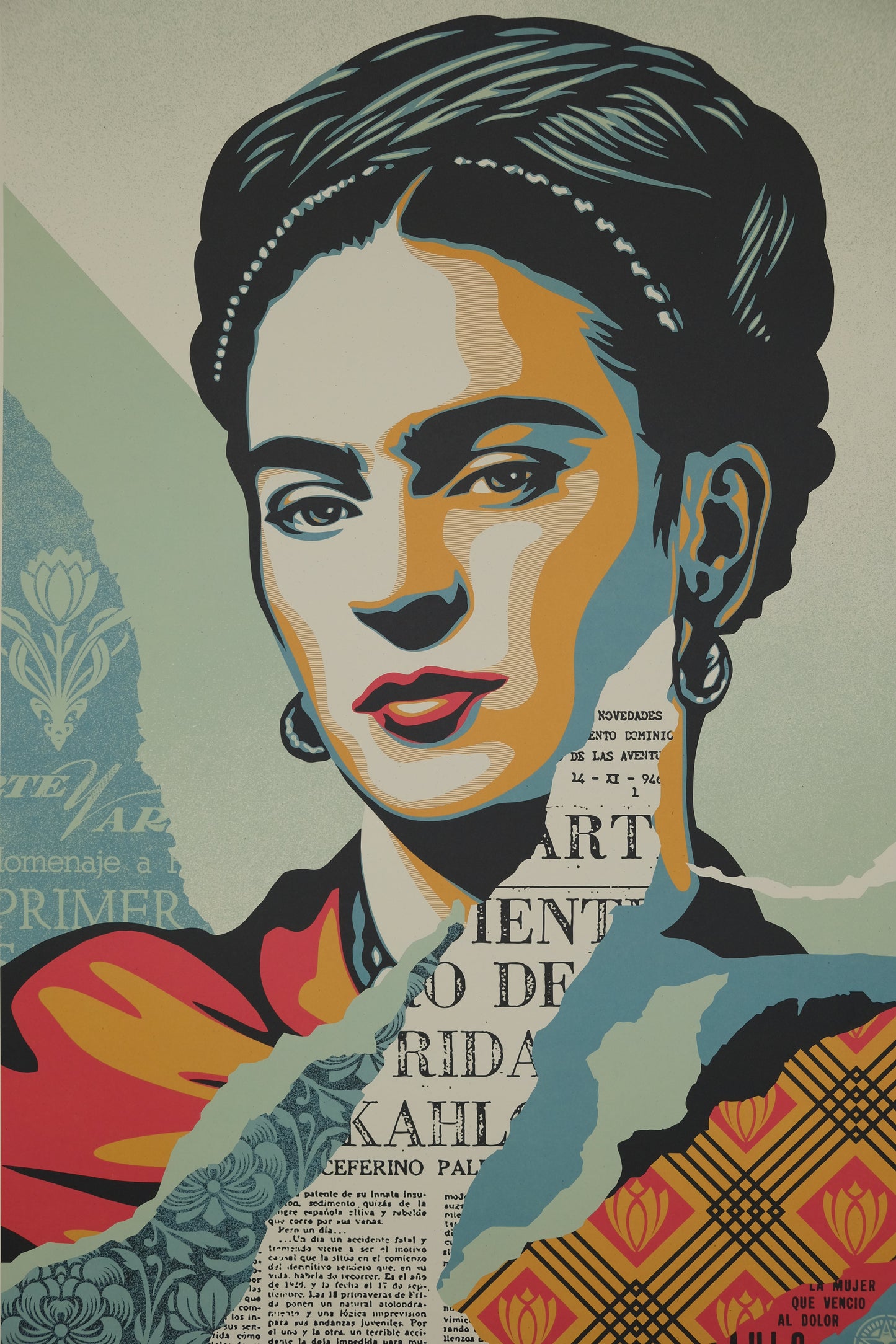 Shepard FAIREY (OBEY) : Frida KAHLO - Lithographie originale signée