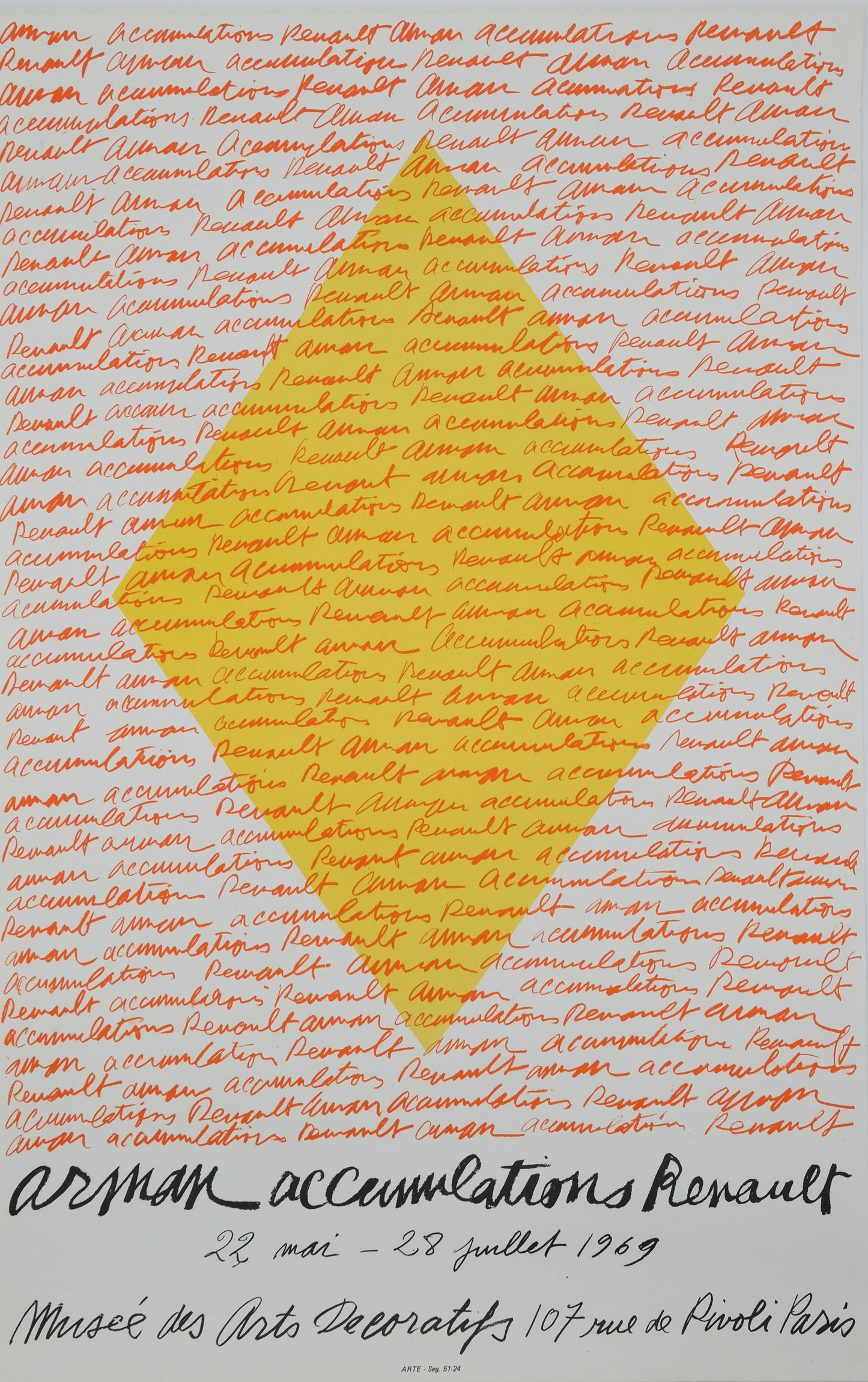 ARMAN : Accumulation Renault - Lithographie originale signée