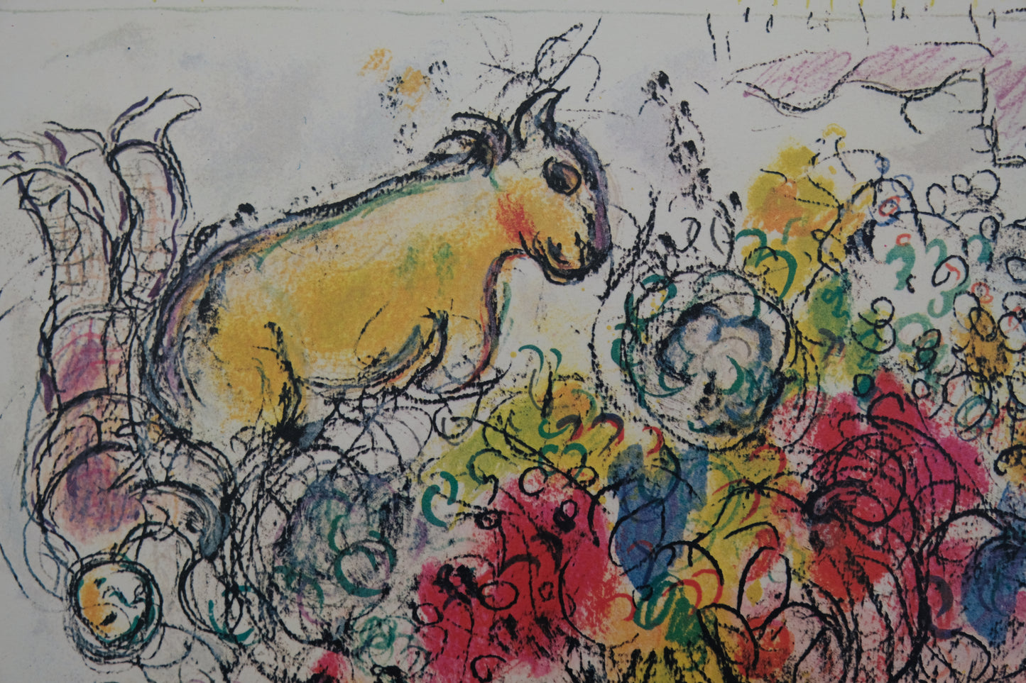 Marc CHAGALL : Bouquet multicolore - Affiche originale en couleurs