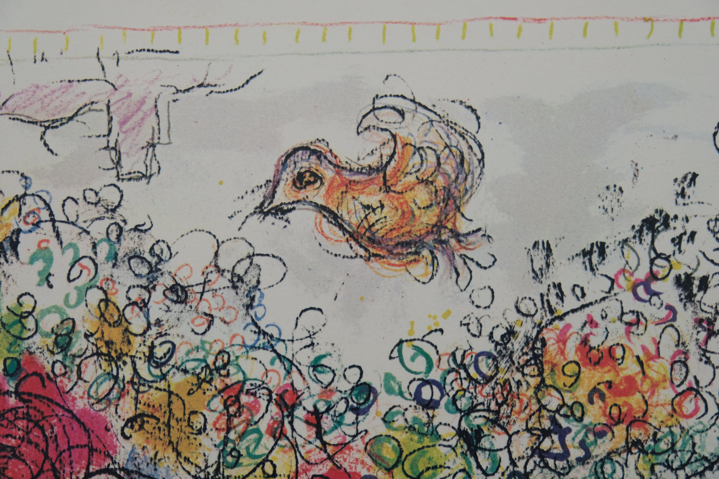 Marc CHAGALL : Bouquet multicolore - Affiche originale en couleurs