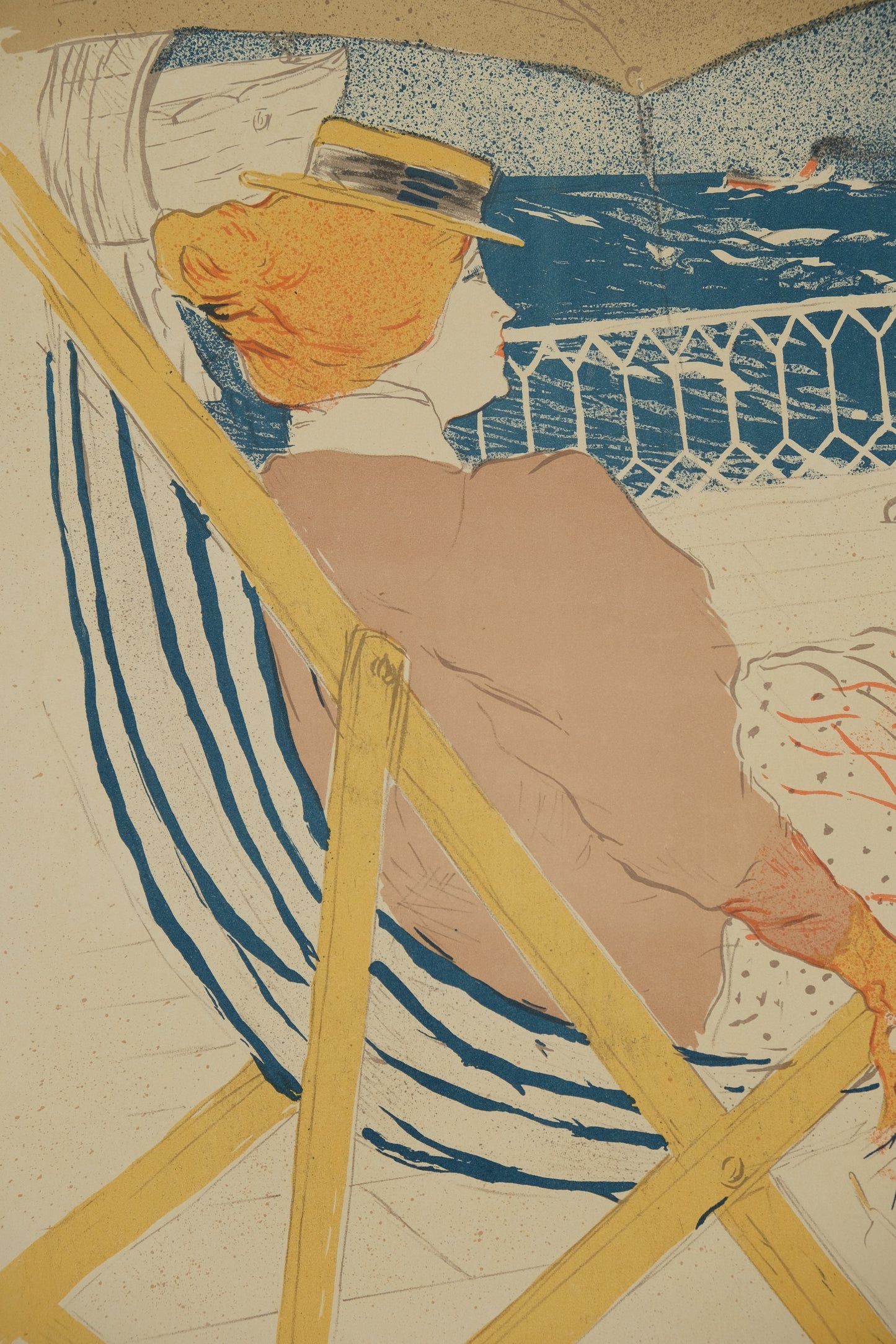 Henri DE TOULOUSE LAUTREC : Femme regardant la mer - Affiche originale signée