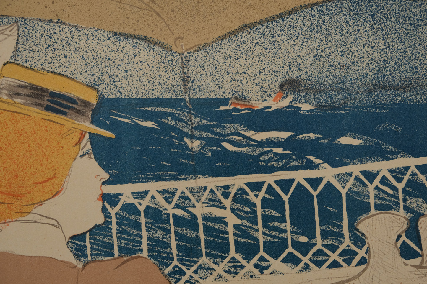 Henri DE TOULOUSE LAUTREC : Femme regardant la mer - Affiche originale signée