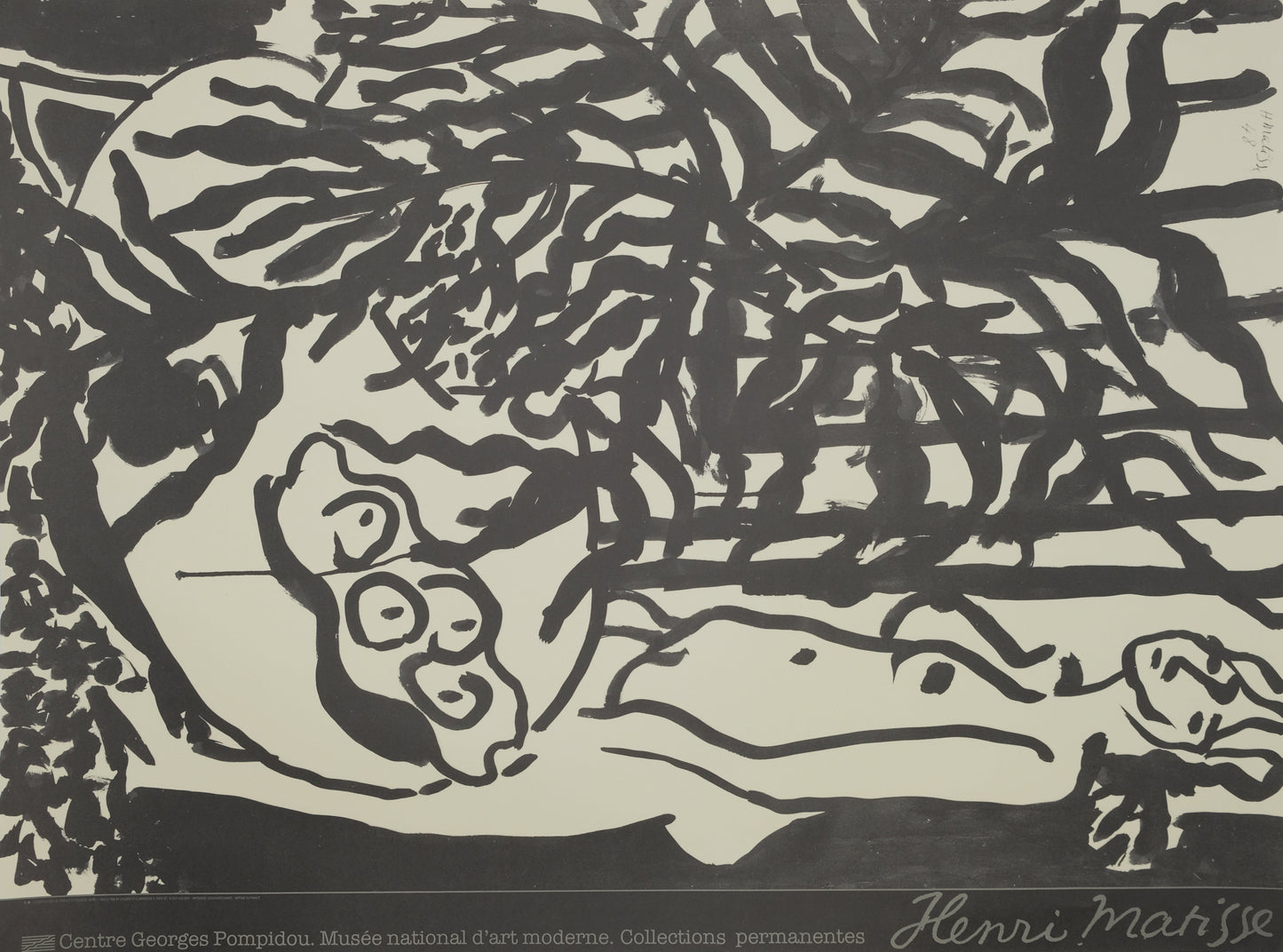 Henri MATISSE : Nu debout et fougère noire - Affiche originale signée